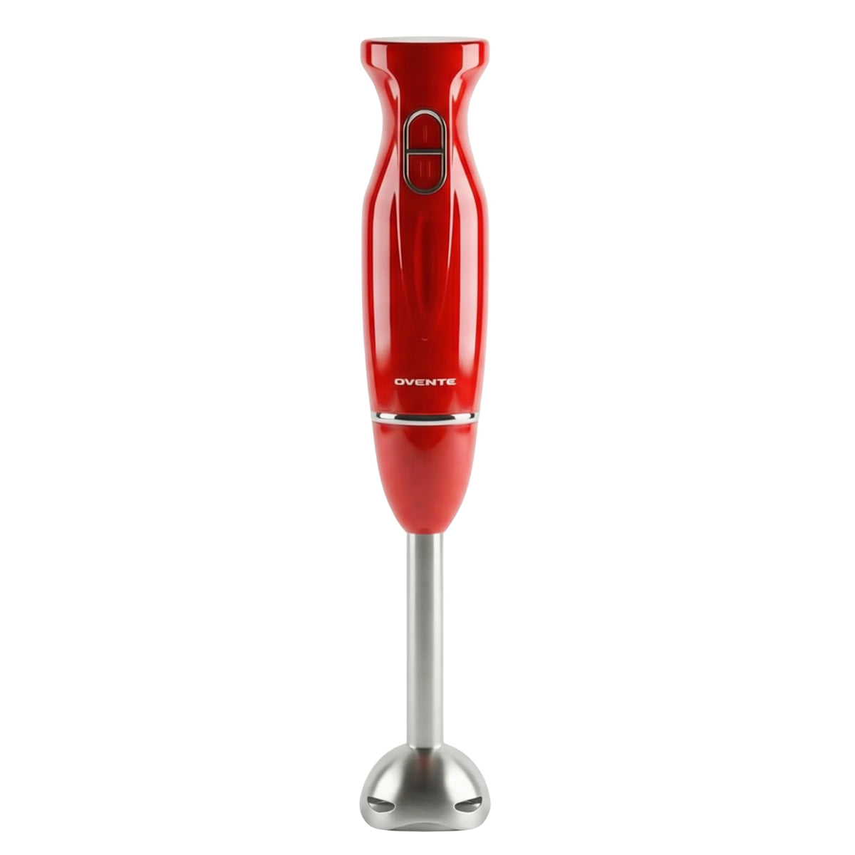 OVENTE HS560R frente del producto mostrando diseño rojo y compacto, fácil almacenamiento