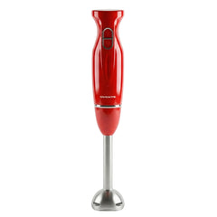 OVENTE HS560R frente del producto mostrando diseño rojo y compacto, fácil almacenamiento