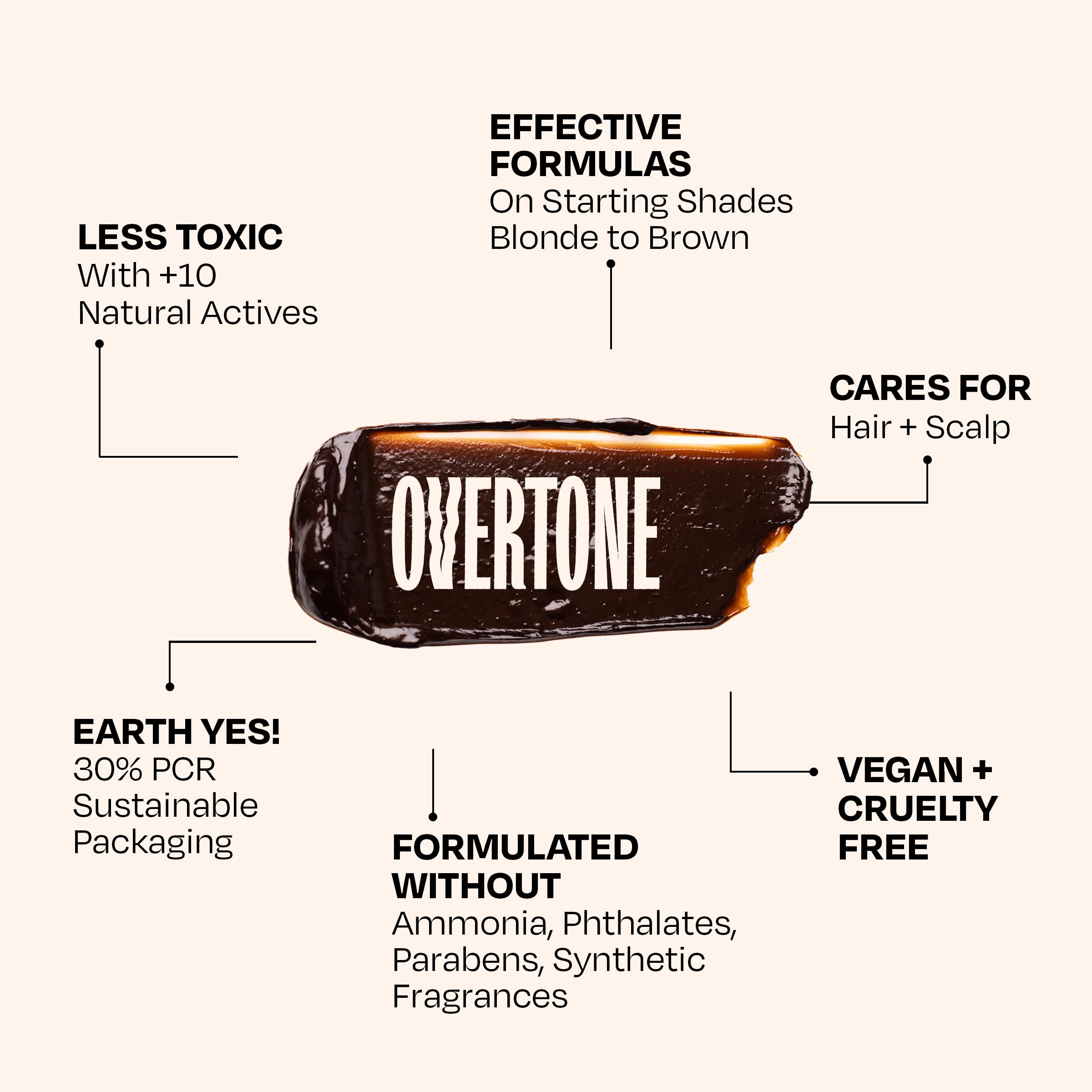 oVertone mujer con cabello castaño intenso en ambiente cotidiano mostrando resultado