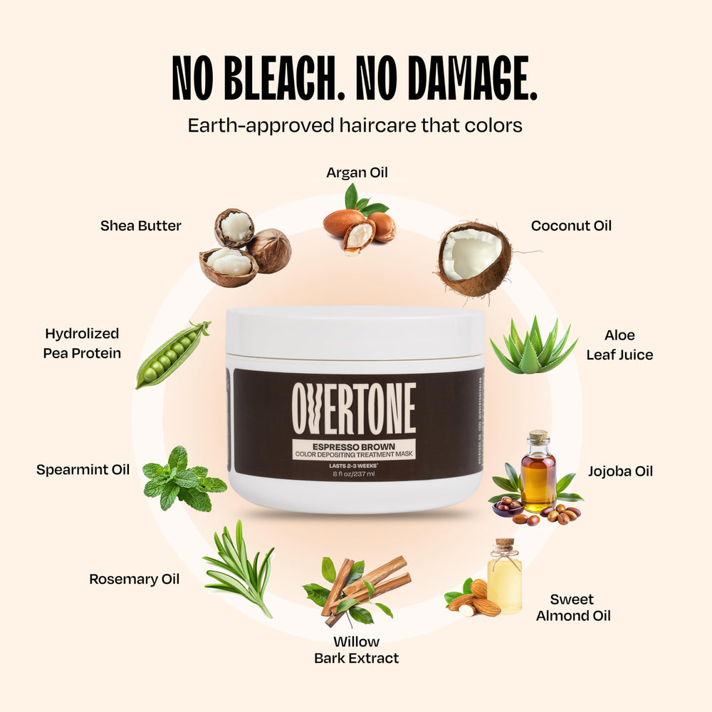 oVertone etiqueta con instrucciones y beneficios para uso seguro en casa