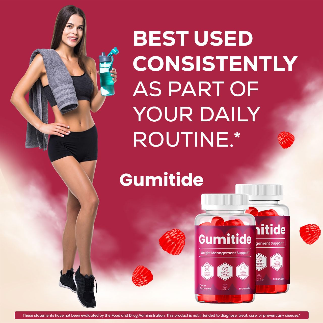 OVICIA etiqueta de Gumitide Gummies con información nutricional clara