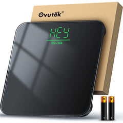 Ovutek vista frontal de la báscula con diseño limpio y lectura clara