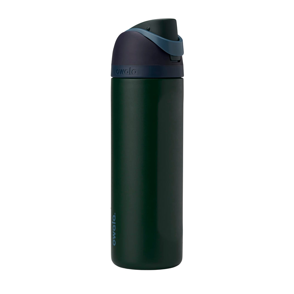 Owala botella frontal 24 oz mostrando diseño Lost Signal y portabilidad