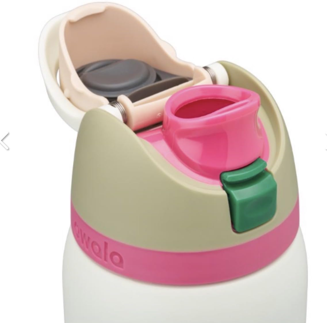 Owala FreeSip detalle de la boquilla FreeSip y pajita, higiene y comodidad para beber