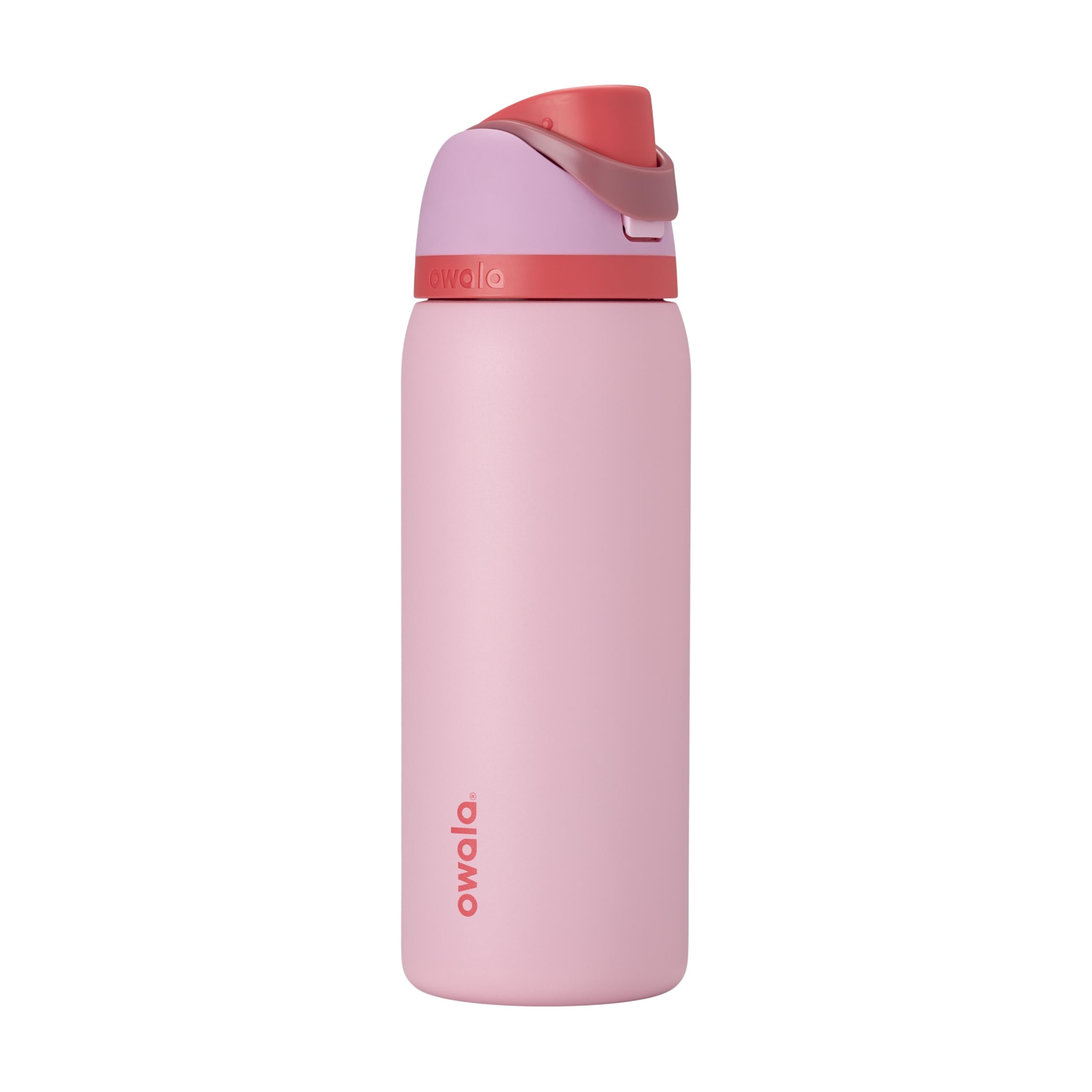 Owala botella FreeSip vista frontal color Angel Food Cake, diseño portátil