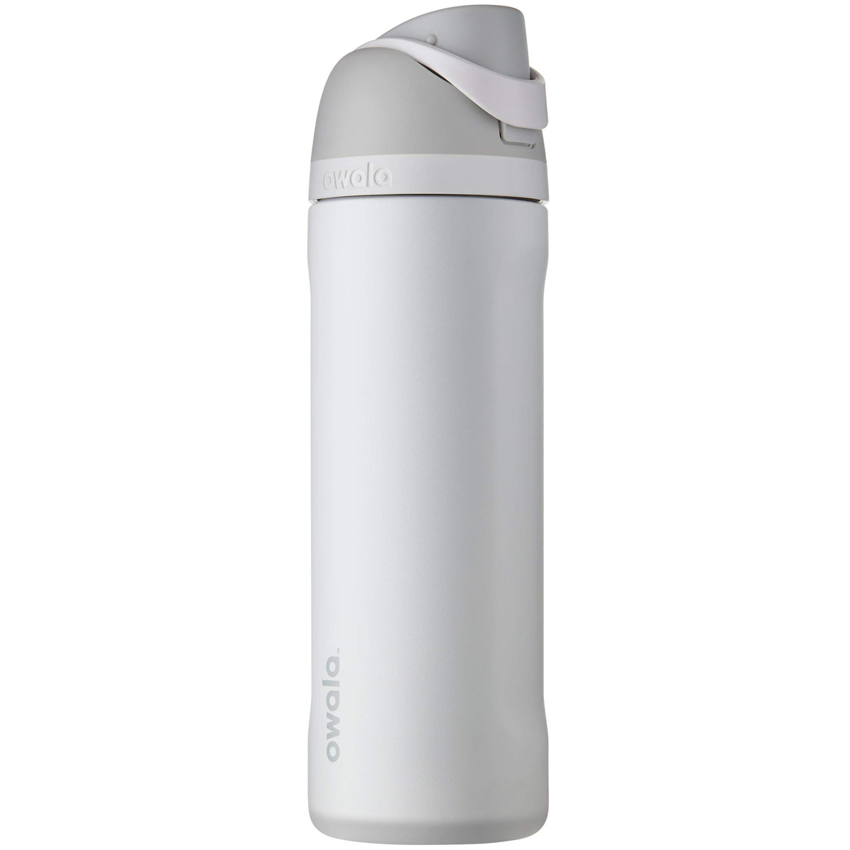 Owala FreeSip vista frontal color Shy Marshmallow, diseño atractivo y práctico