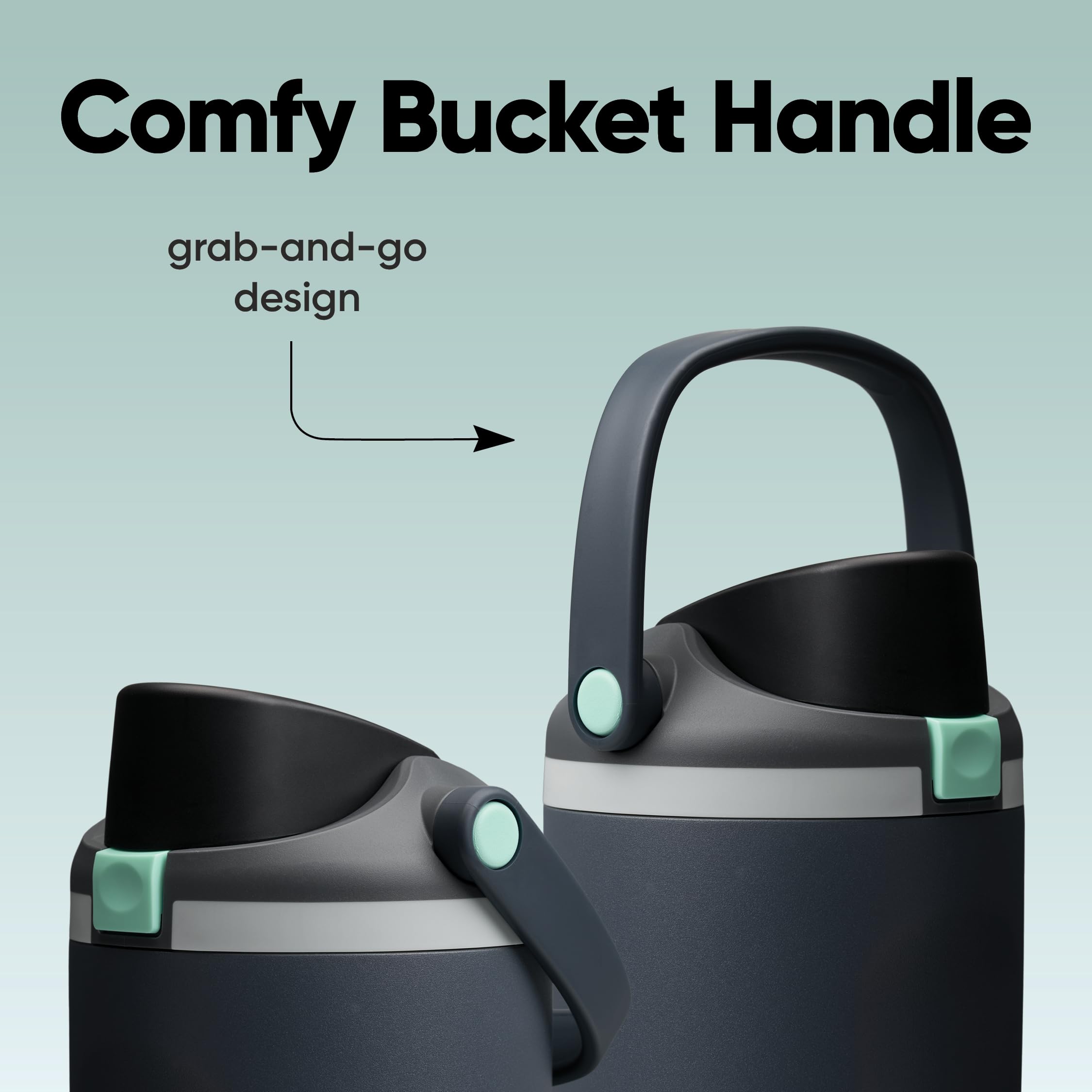 Owala asa tipo cubeta ergonómica para transporte cómodo y seguro