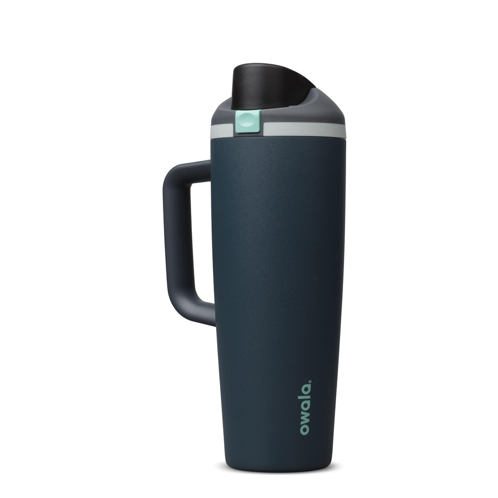 Owala FreeSip Tumbler frontal mostrando color Foggy Tide y capacidad 30 oz