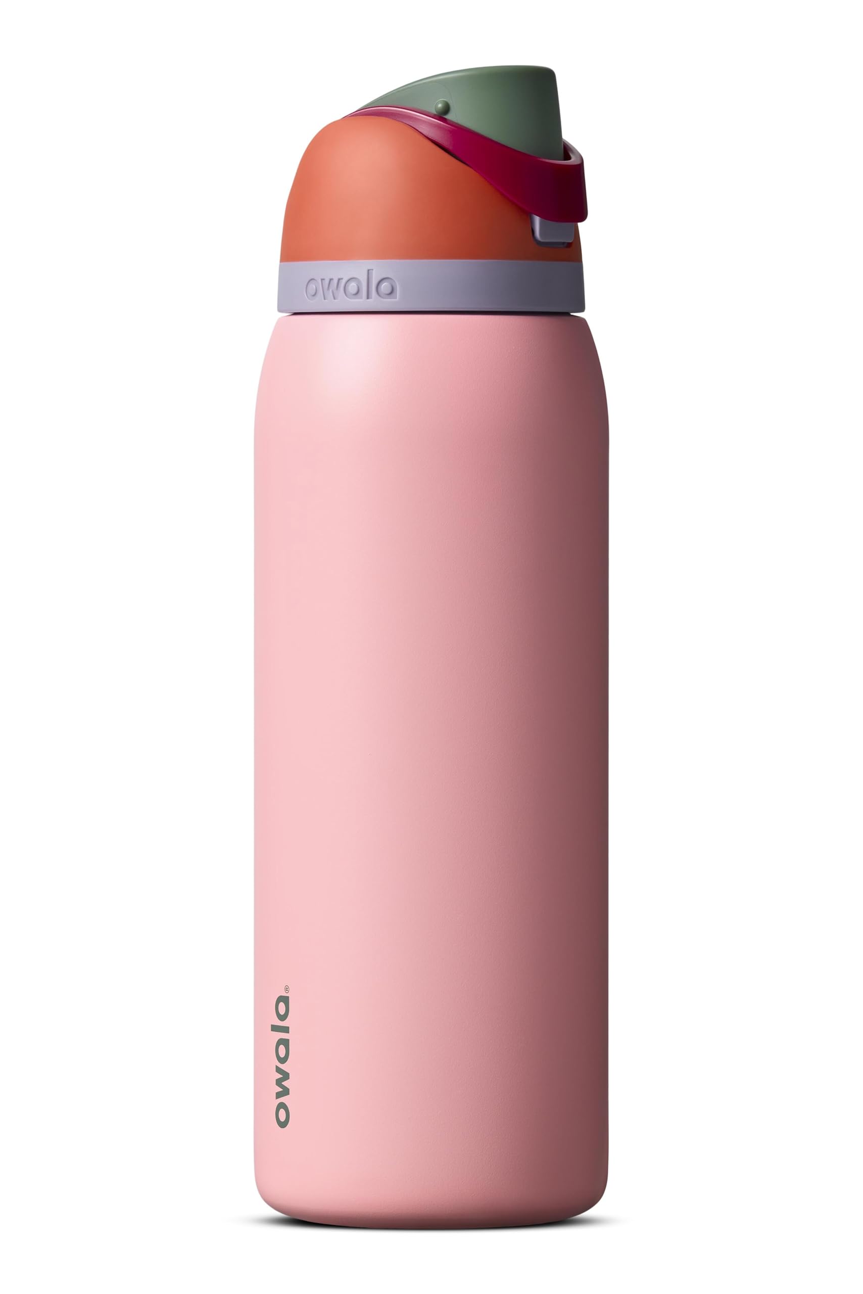 Owala FreeSip vista frontal 40 oz con diseño colorido y gran capacidad