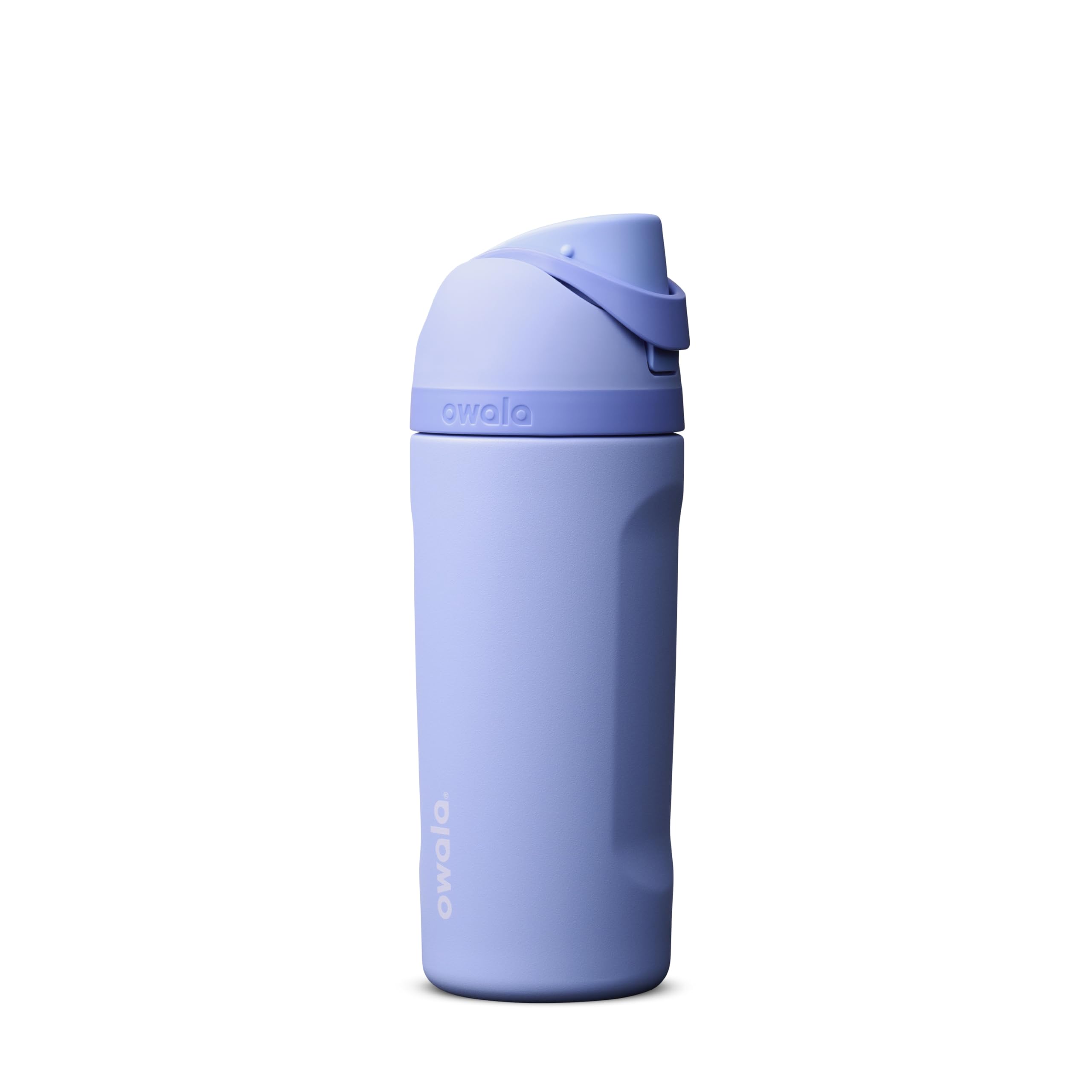 Owala FreeSip vista frontal botella Out of the Blue, portátil y atractiva