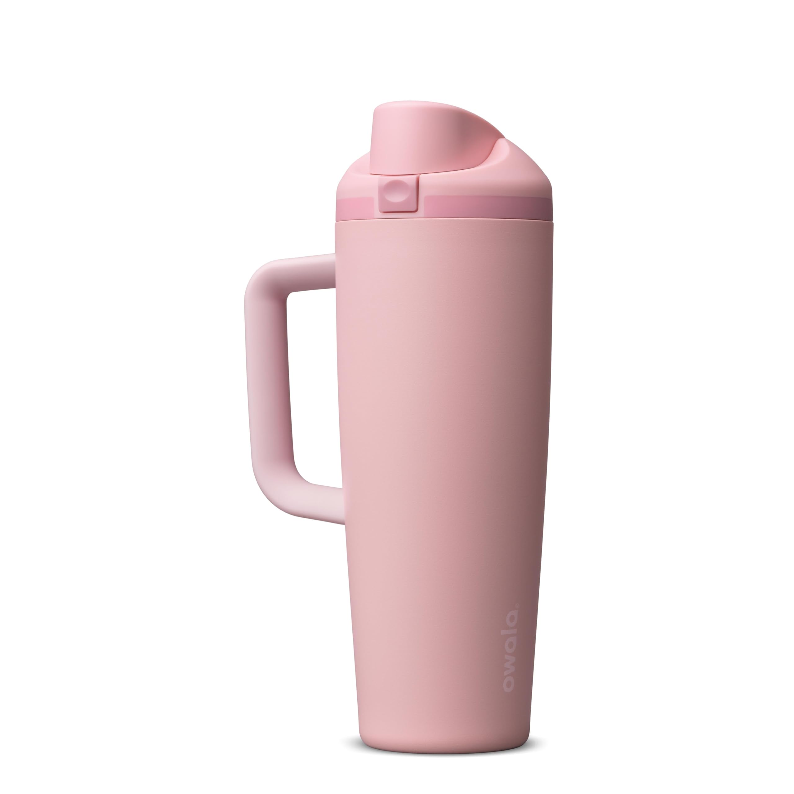 Owala FreeSip frente Rose Quartz mostrando diseño y color atractivos