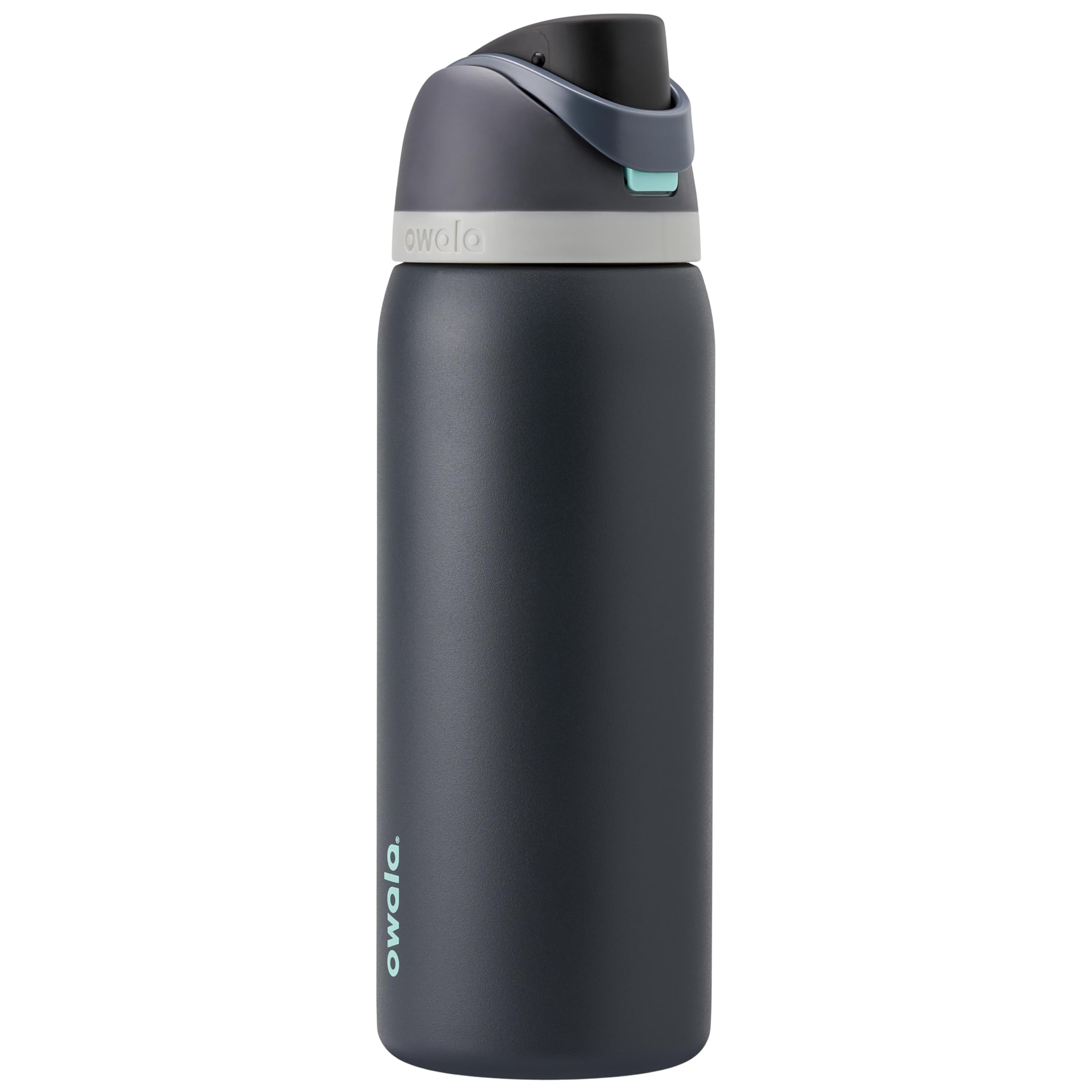 Owala FreeSip 32 oz frontal mostrando diseño y color Foggy Tide para hidratación prolongada