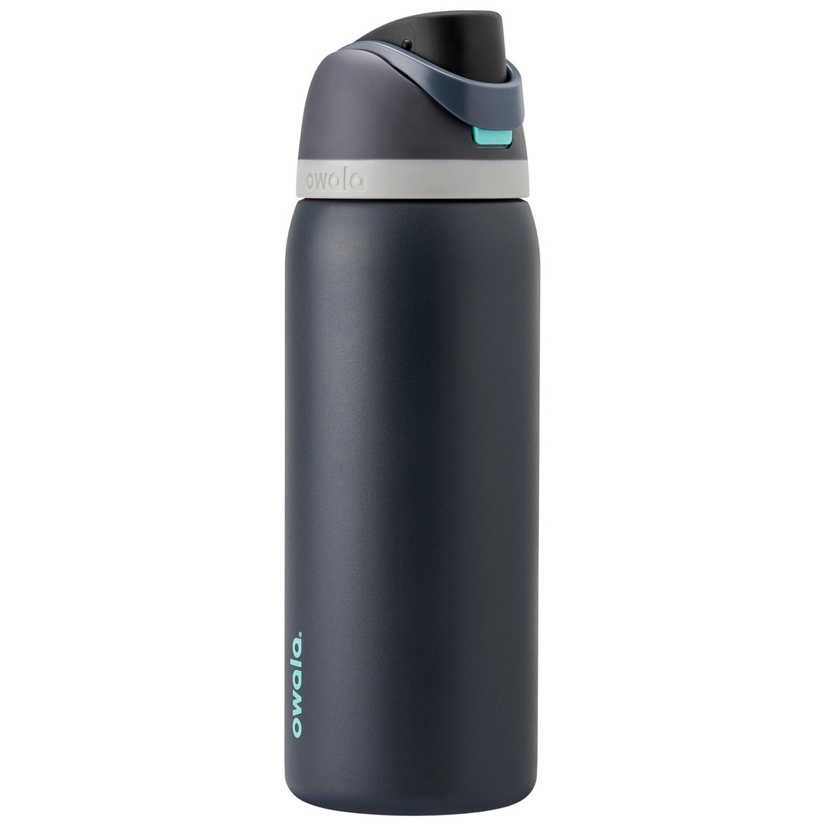 Owala FreeSip 32 oz frontal mostrando diseño y color Foggy Tide para hidratación prolongada