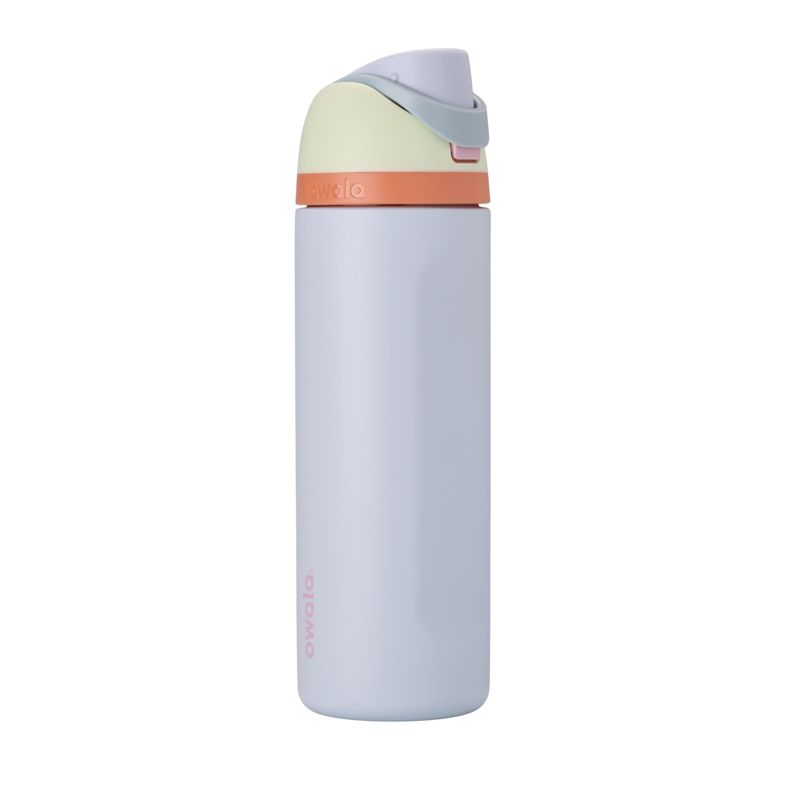 Owala FreeSip vista frontal con diseño Beach House y capacidad 24 oz, apariencia moderna y colorida