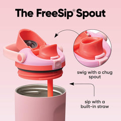 Owala FreeSip Sway detalle de boquilla 2-en-1 que ofrece higiene y versatilidad
