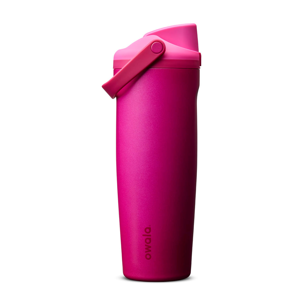 Owala FreeSip Sway vista frontal con diseño compacto y tapa segura