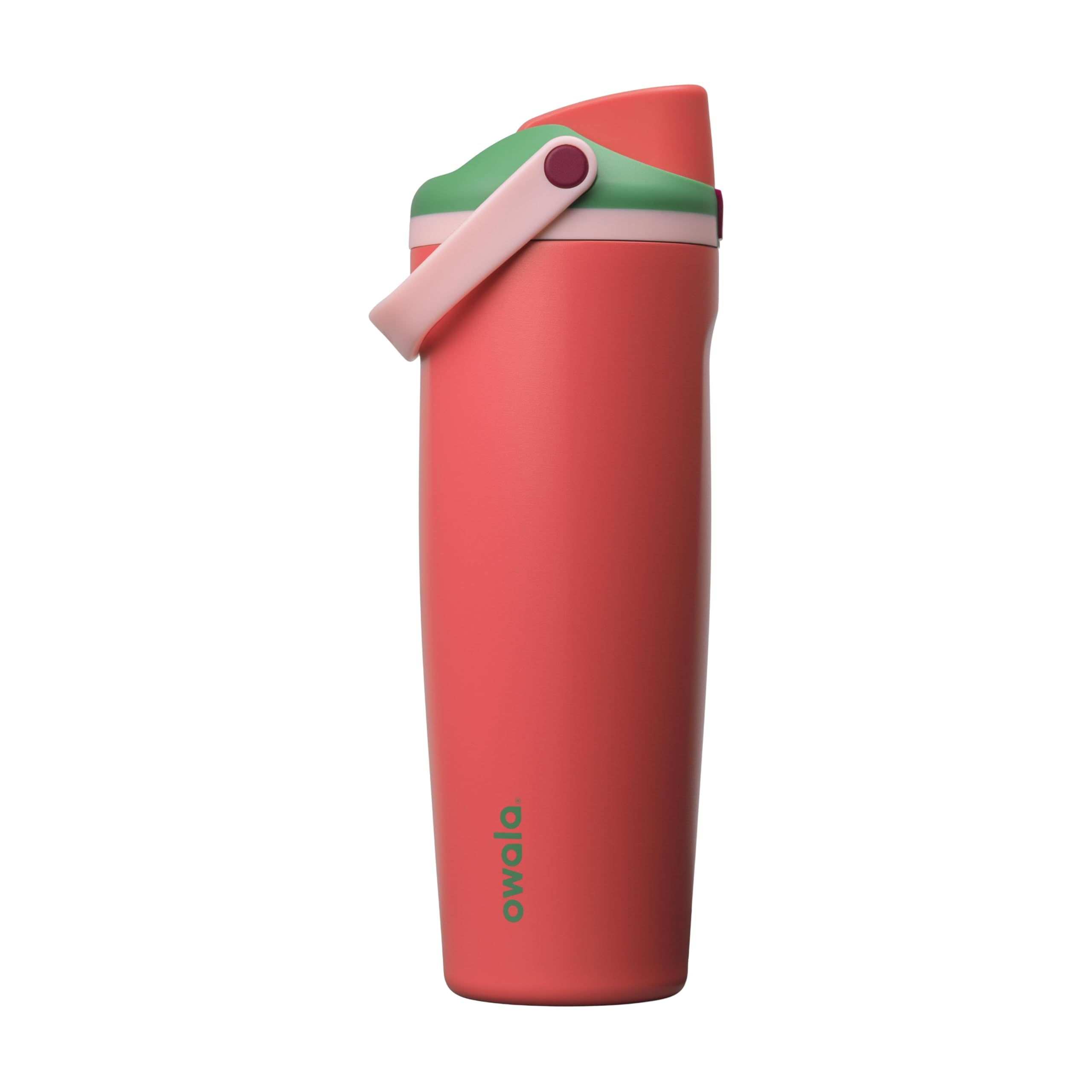 Owala FreeSip Sway frontal Strawberry Fields mostrando capacidad y diseño