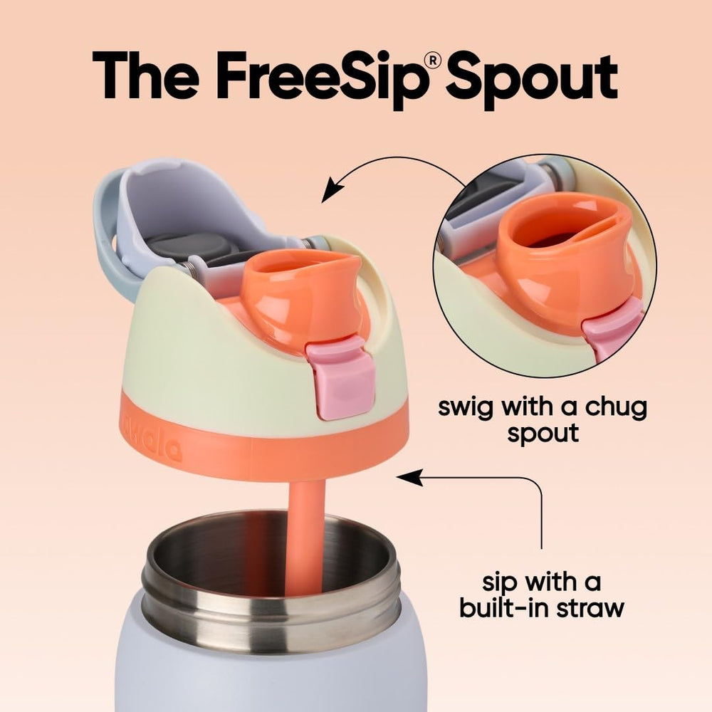 Tapa con botón y cierre seguro Owala FreeSip mostrando el bloqueo que evita derrames