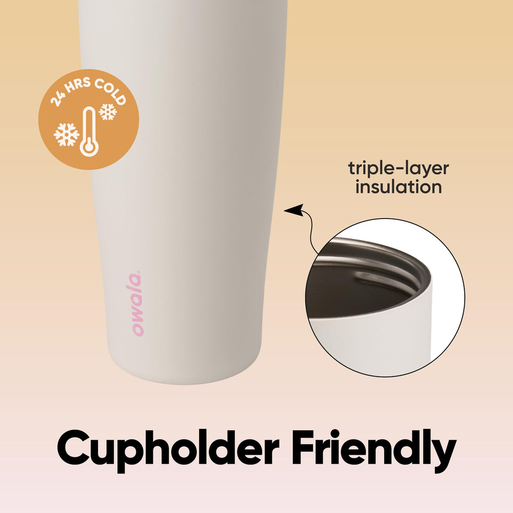 Owala FreeSip boca ancha con hielo visible, añade hielo grande con facilidad