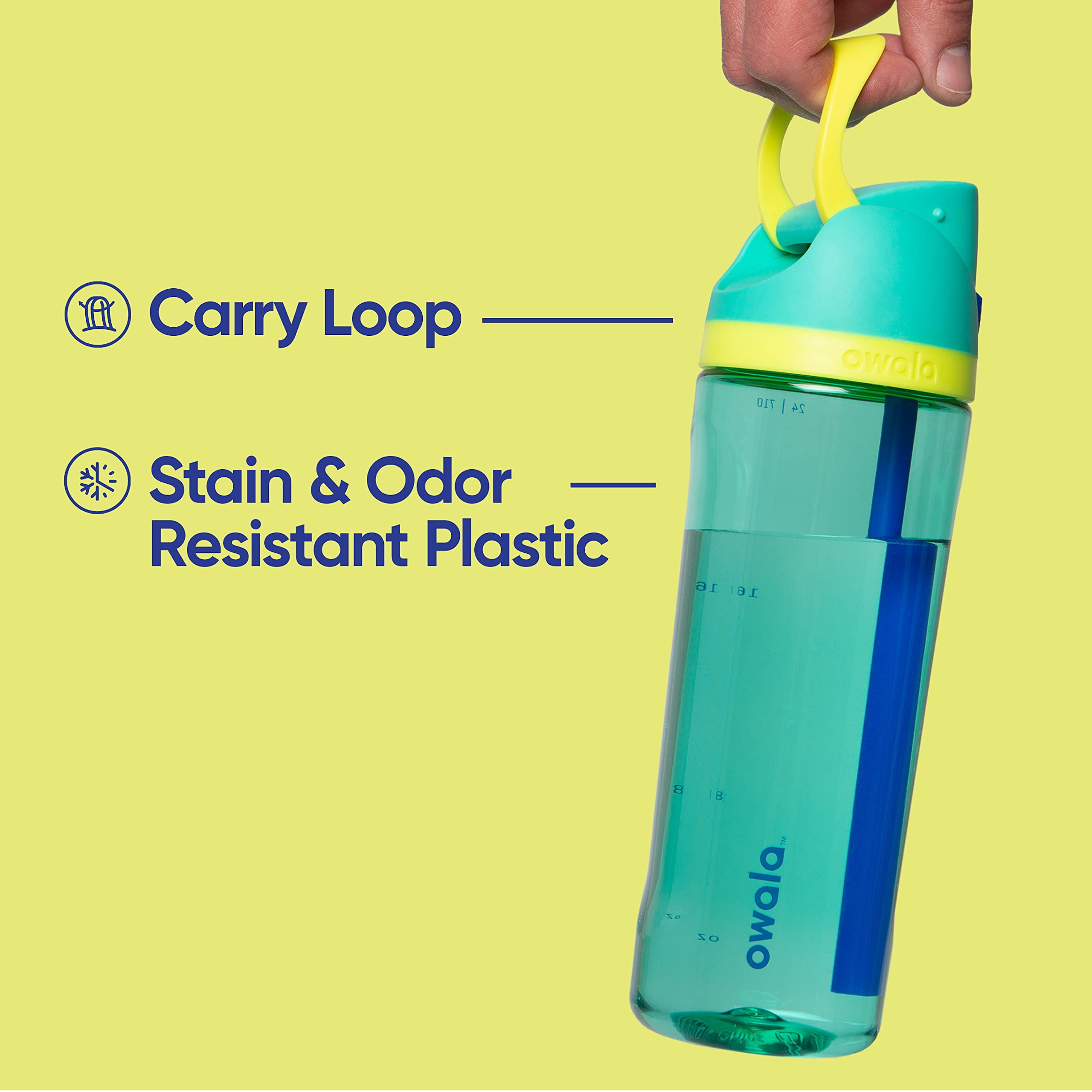 Owala FreeSip wide-mouth filled with ice, illustrating easy cleaning and ice insertion