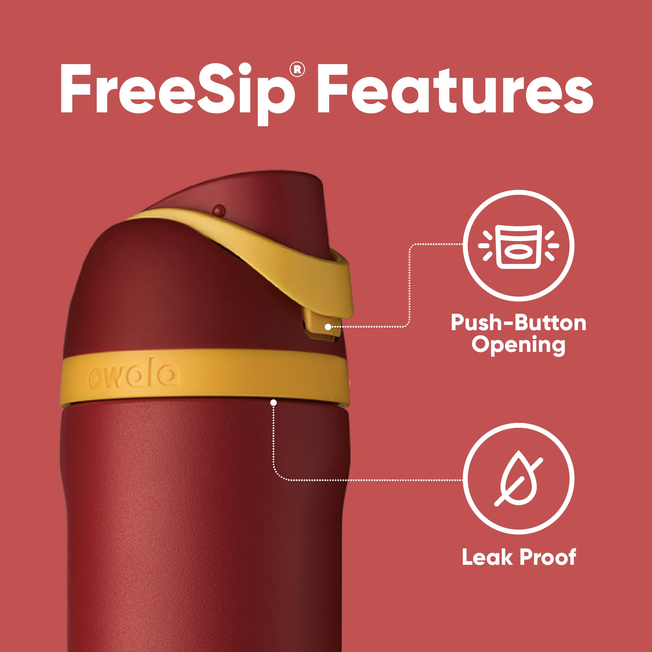 Owala Gryffindor base seated in a cup holder, demonstrates stable travel fit