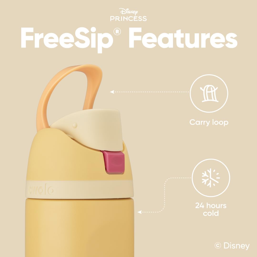 Owala Princess Belle boquilla FreeSip y pajilla integrada para beber fácil