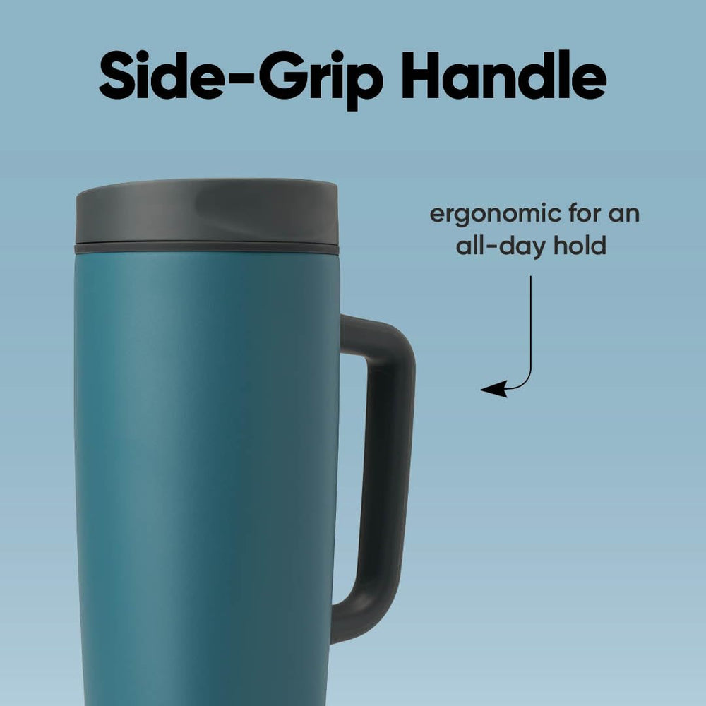 Owala SmoothSip seated in car cupholder illustrating commute convenience