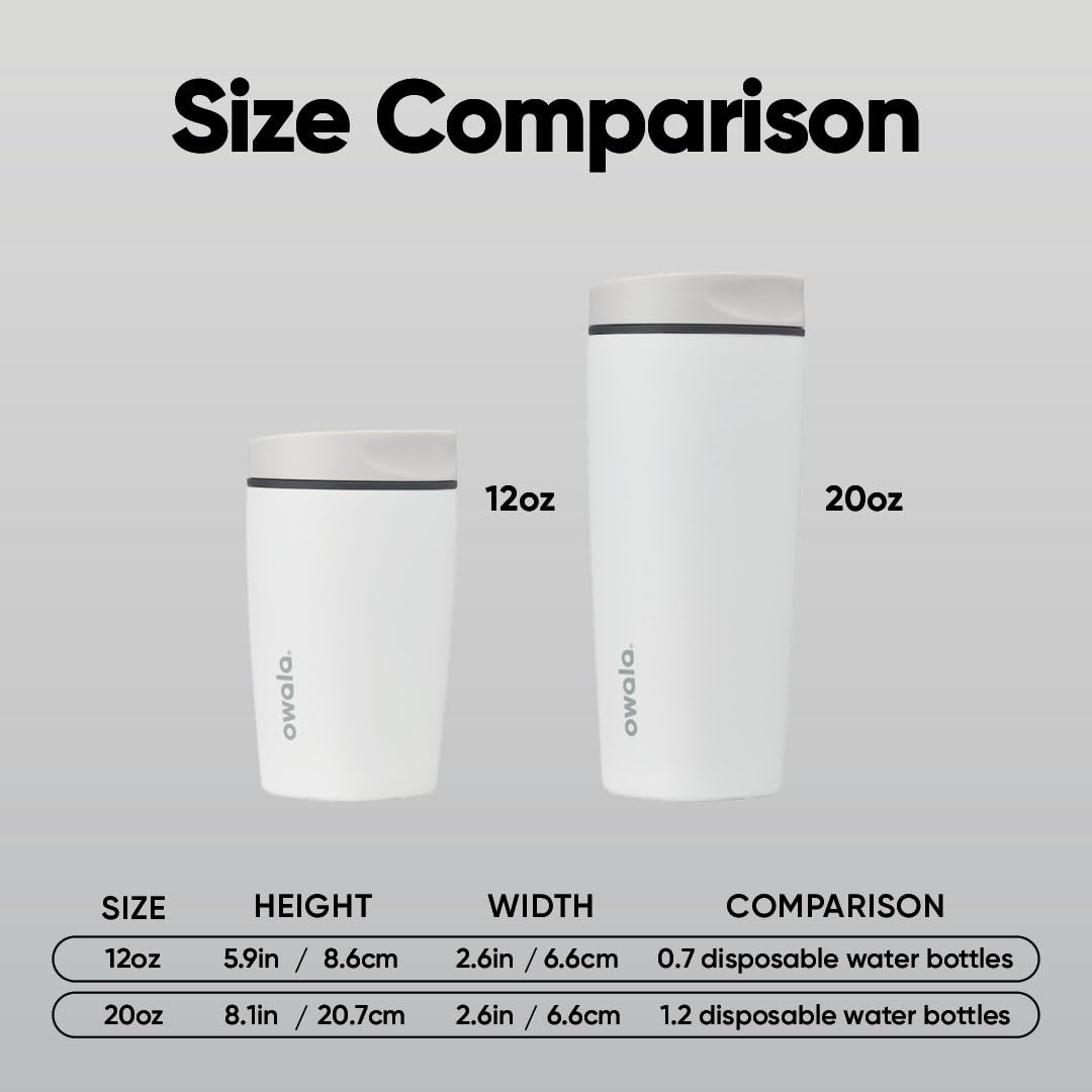 Owala SmoothSip Slider comparado con un portavasos de coche para ajuste