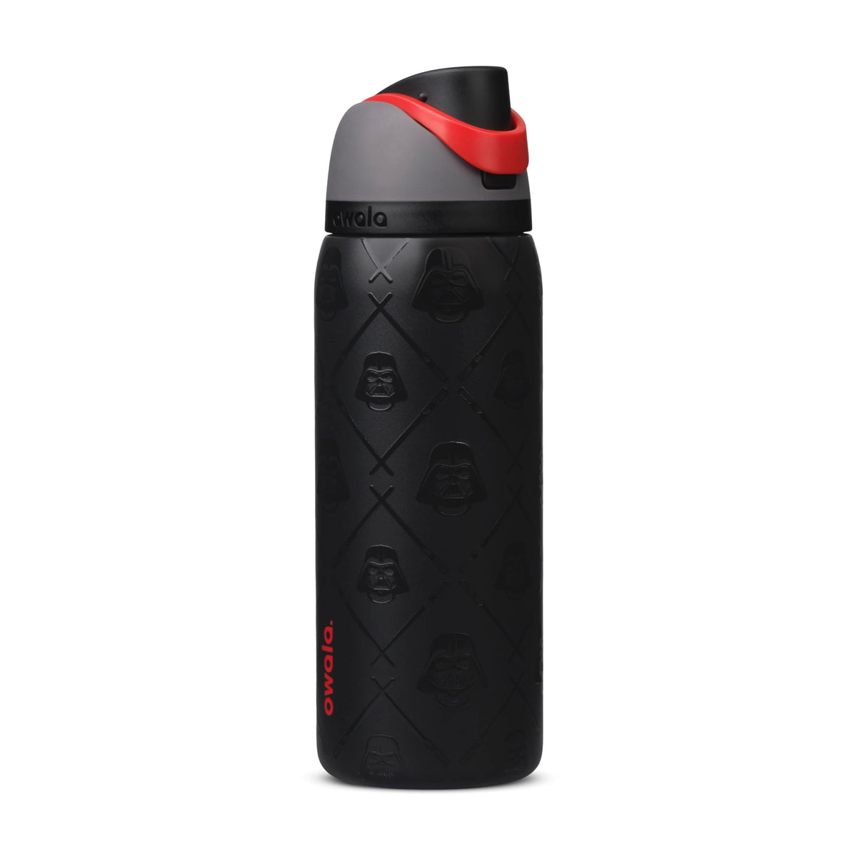 Owala botella Darth Vader vista frontal, diseño llamativo y protección contra golpes
