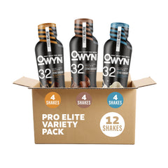 OWYN frontal del envase mostrando proteína 32g y sabores
