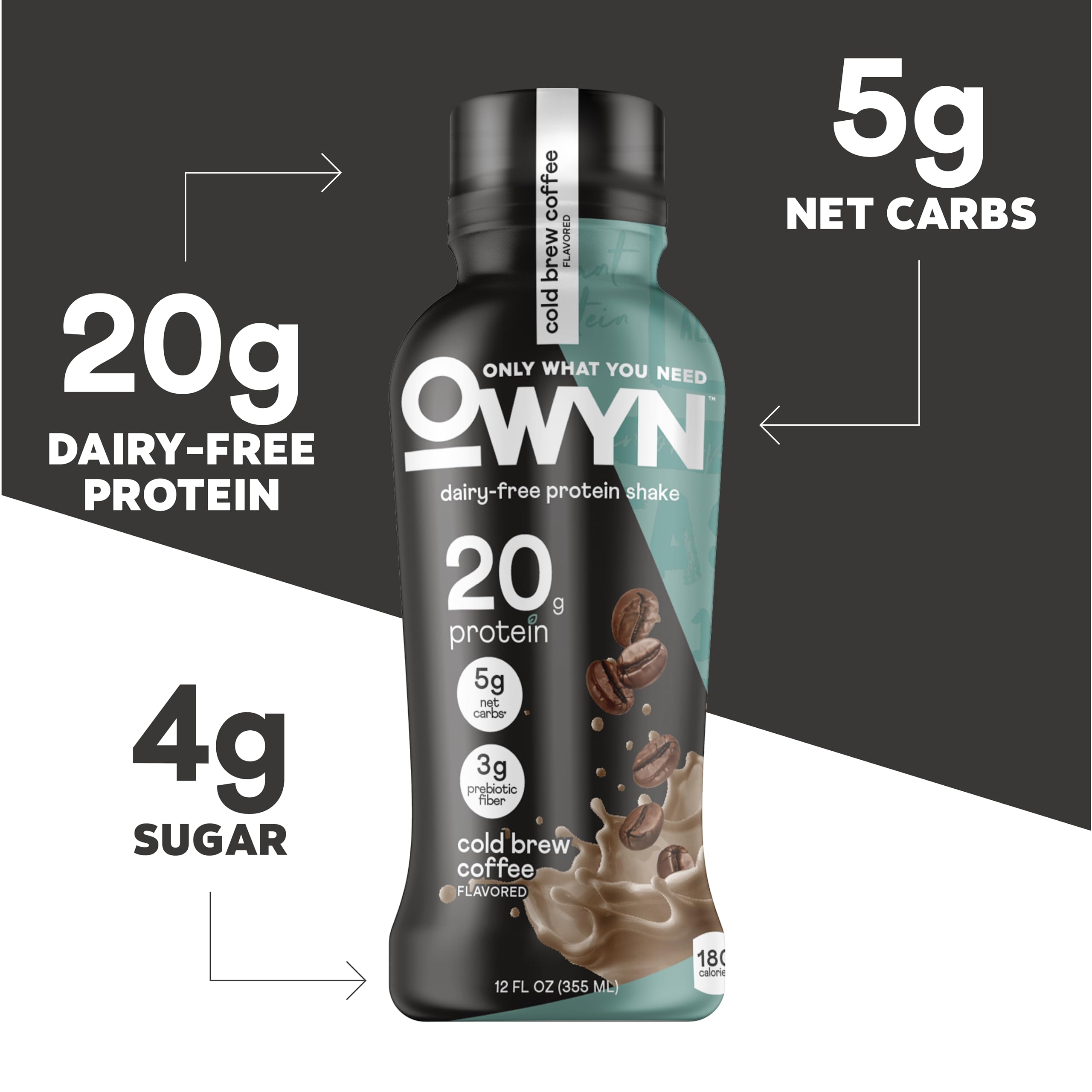 OWYN detalle de la textura cremosa del batido que resalta proteína vegetal