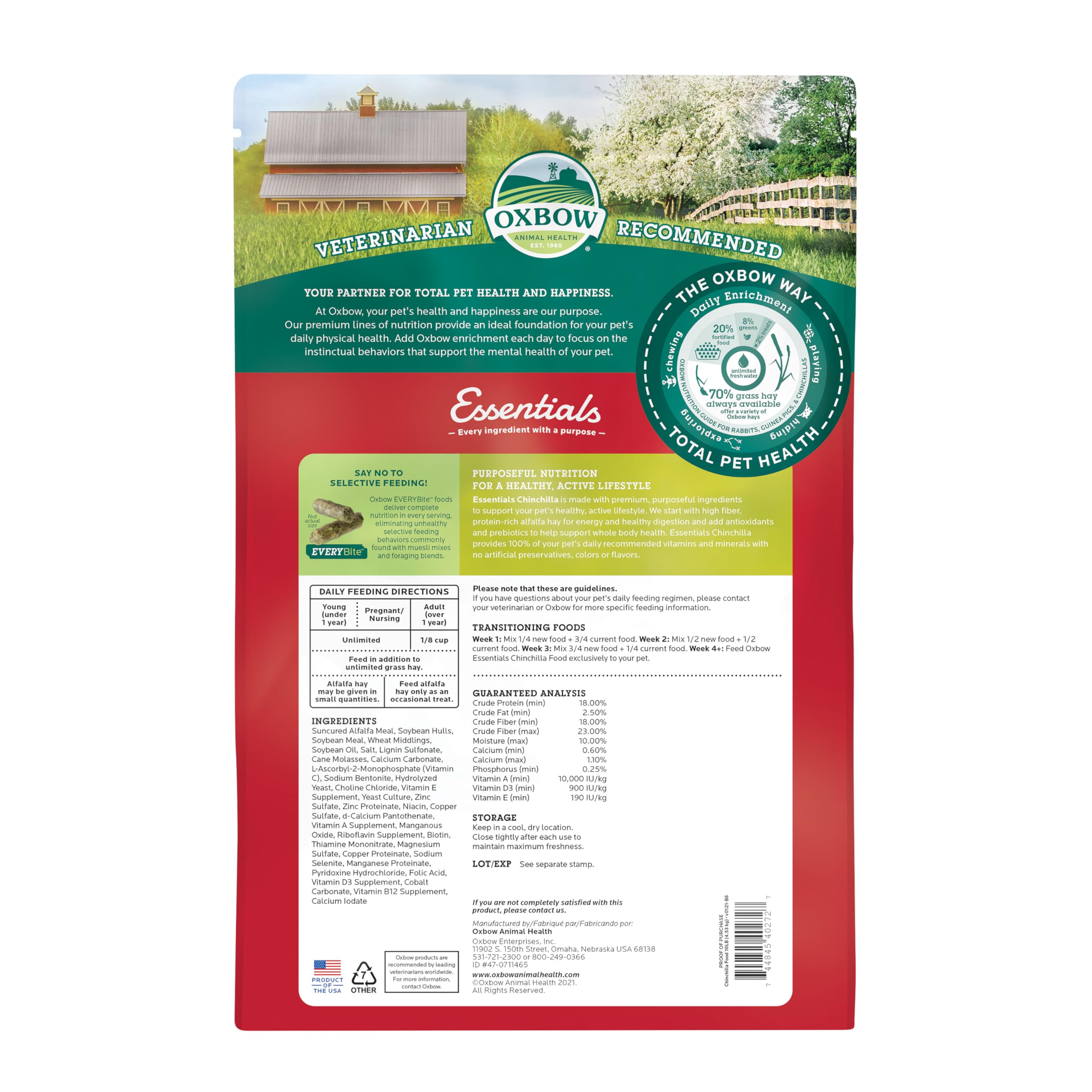 Oxbow detalle pellet compacto mostrando textura y consistencia beneficiosa