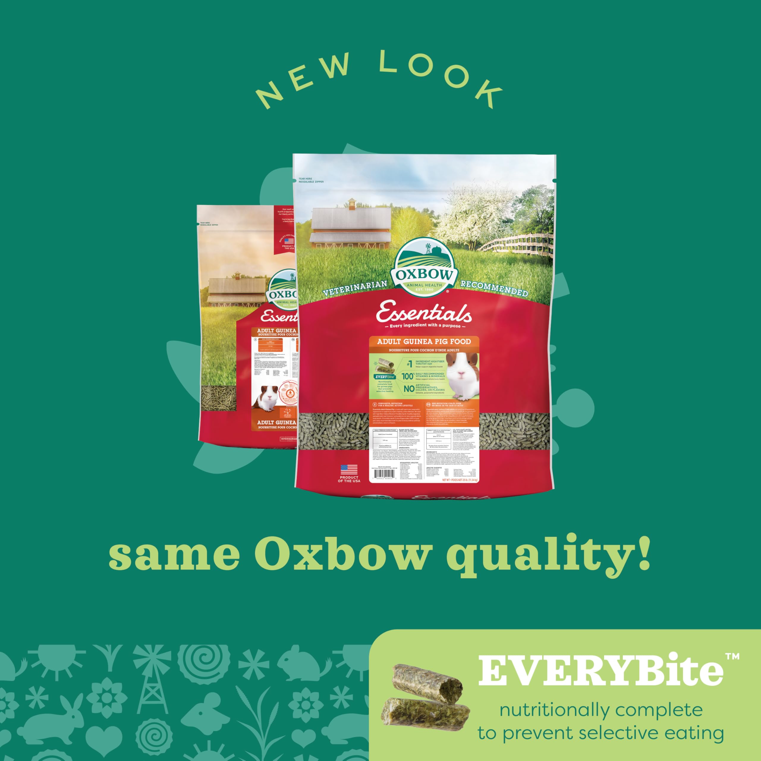 Oxbow heno Timothy junto a pellets, combinación ideal de fibra y alimento