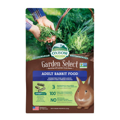 Oxbow paquete frontal Garden Select mostrando envase y beneficio nutricional