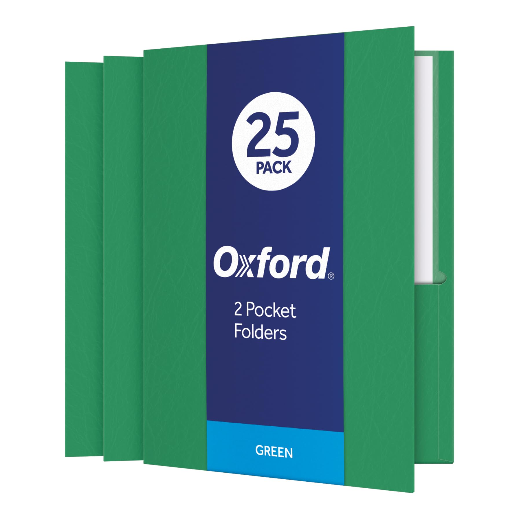 Oxford carpeta frontal verde mostrando portada resistente y color consistente