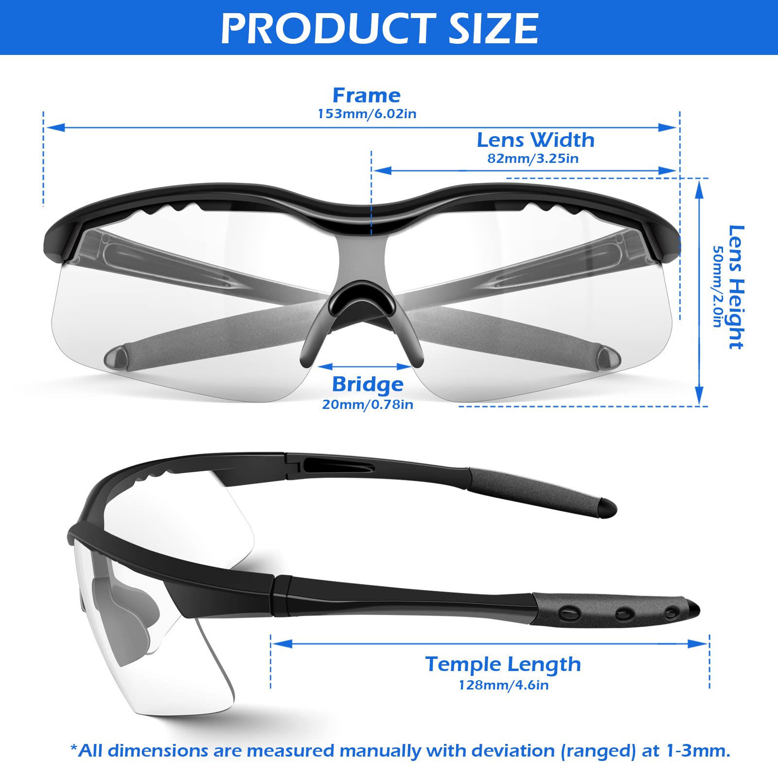 OXG gafas plegadas detalle de montura negra y ventaja de transporte fácil