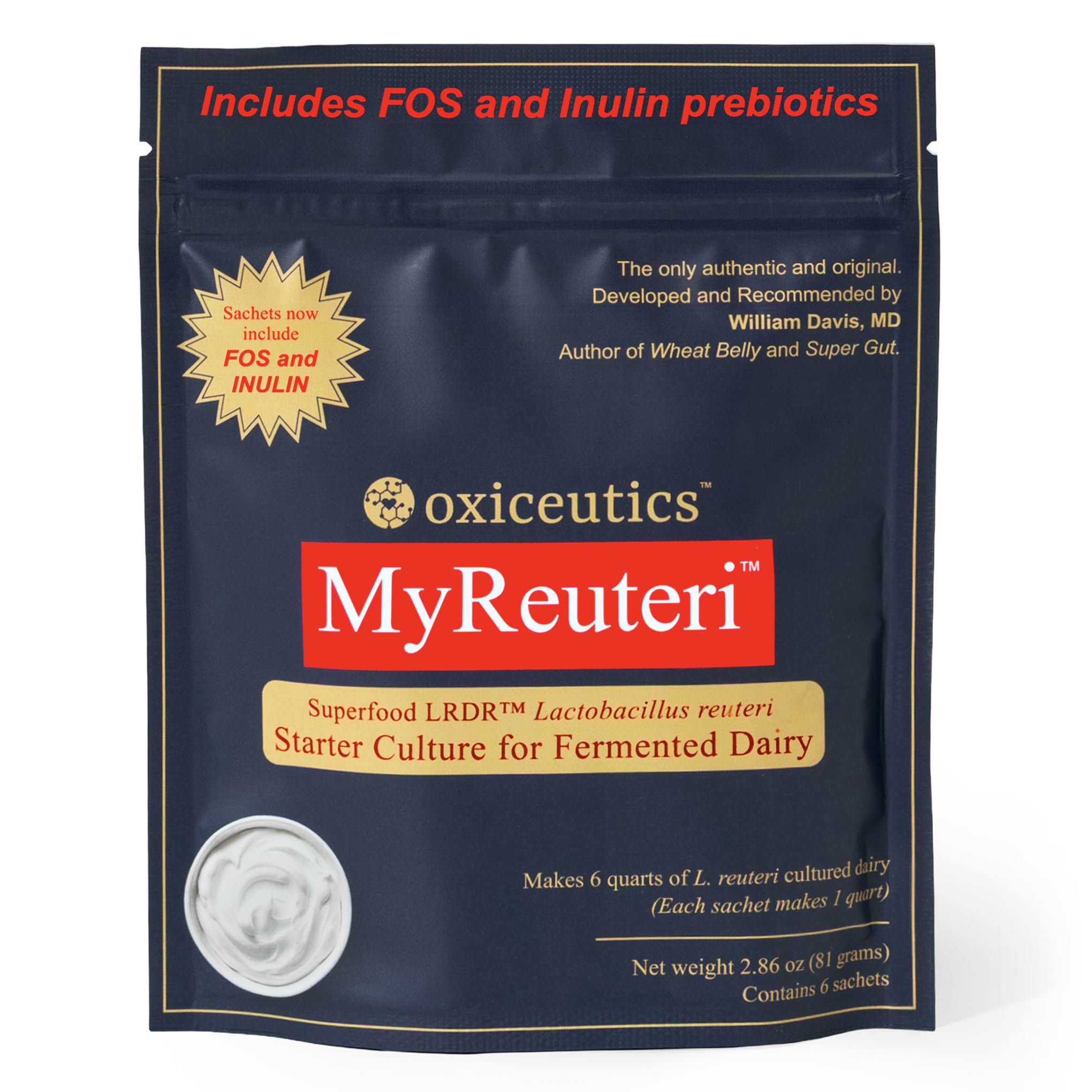 oxiceutics caja frontal del MyReuteri Starter, presenta confianza y claridad