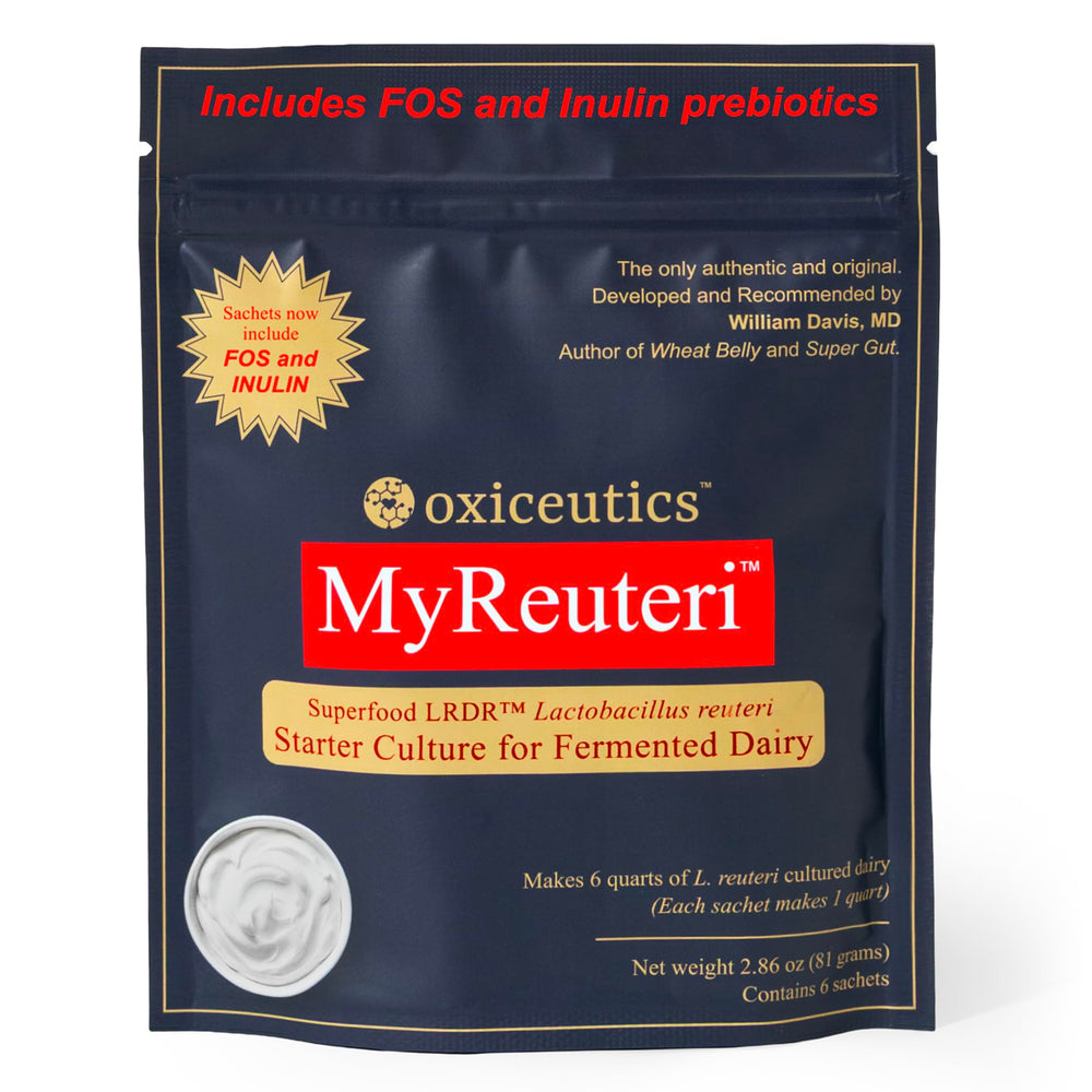 oxiceutics caja frontal del MyReuteri Starter, presenta confianza y claridad