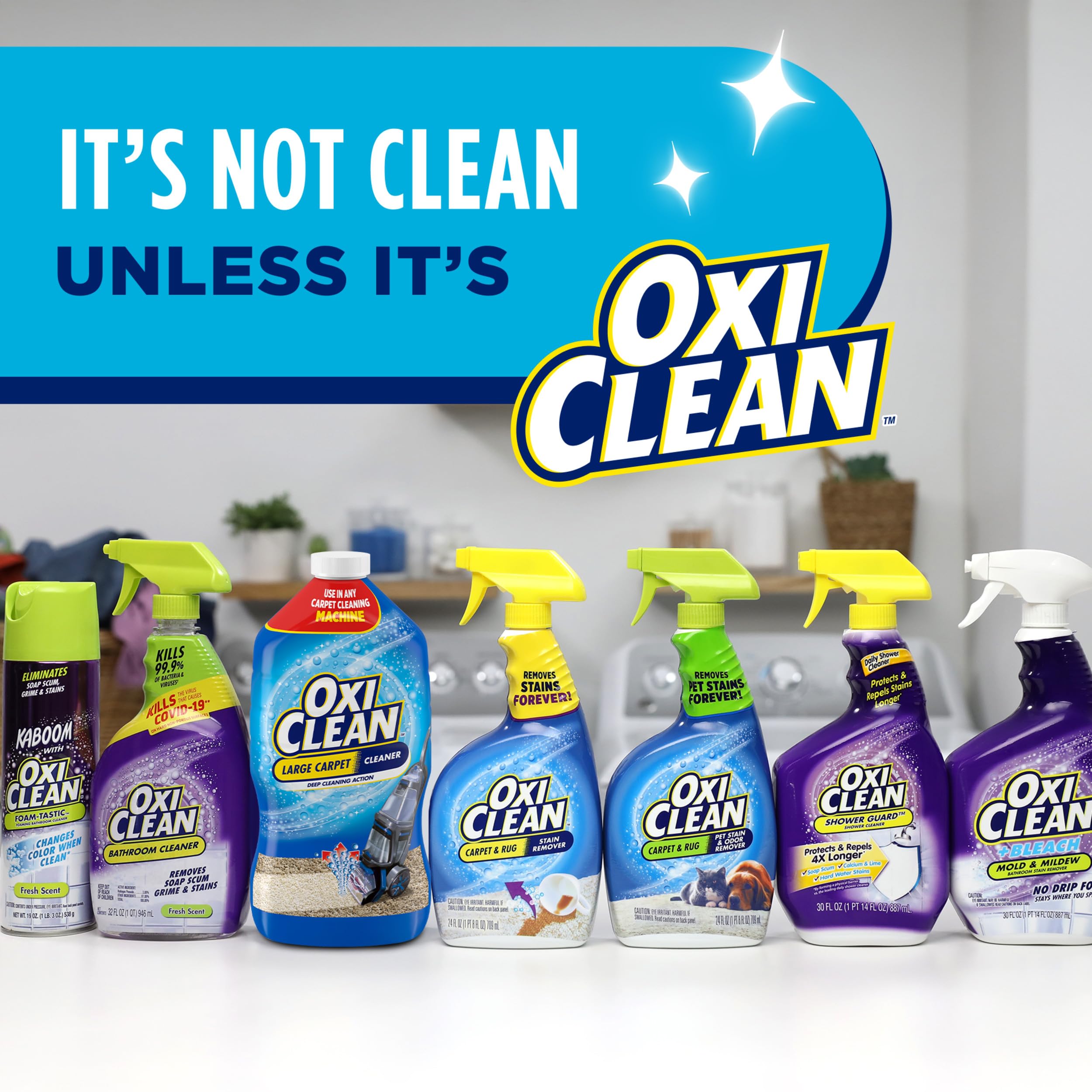 OxiClean envase abierto vertiendo solución para preparación