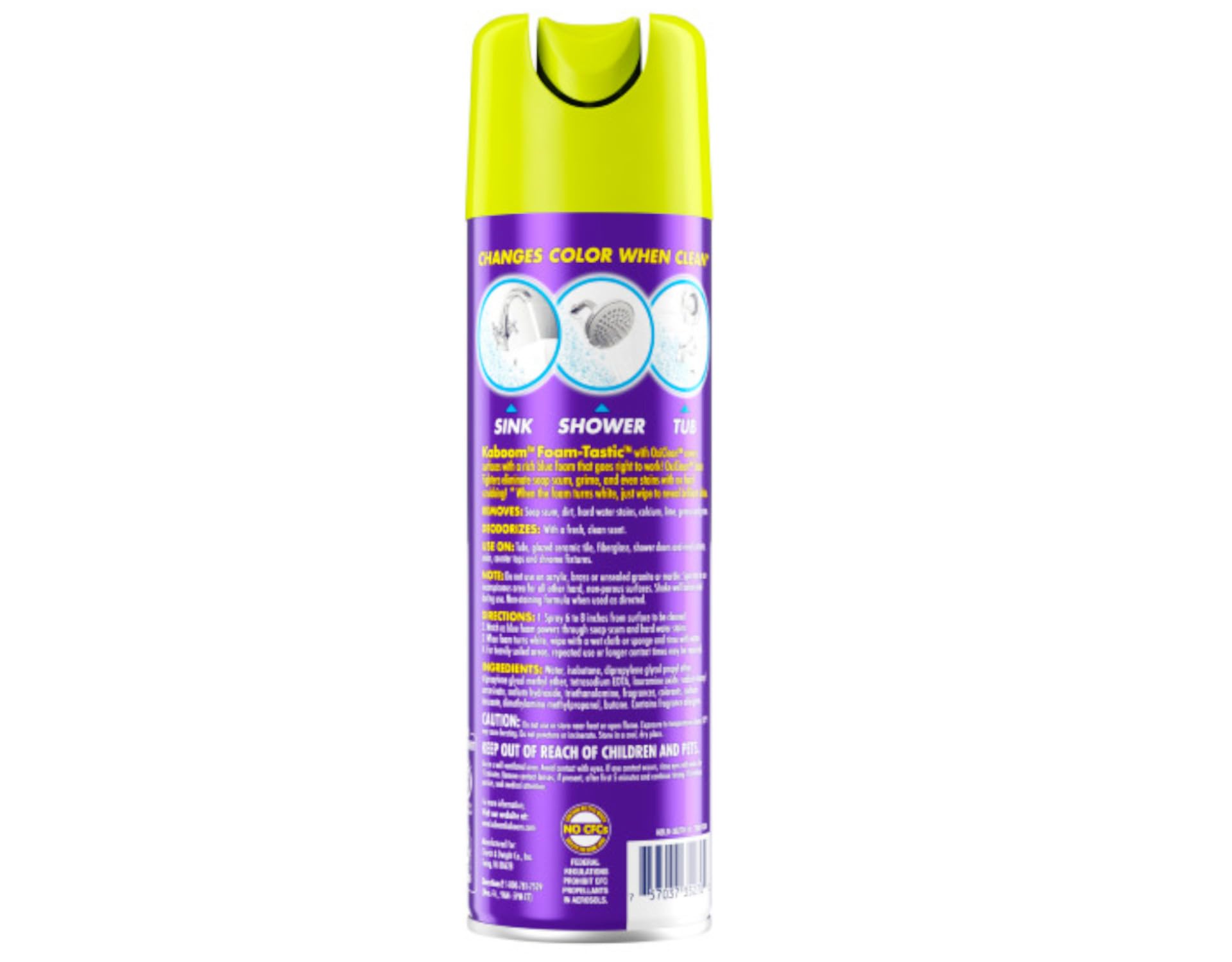 OxiClean aplicando espuma en pared de ducha que facilita eliminación de jabón