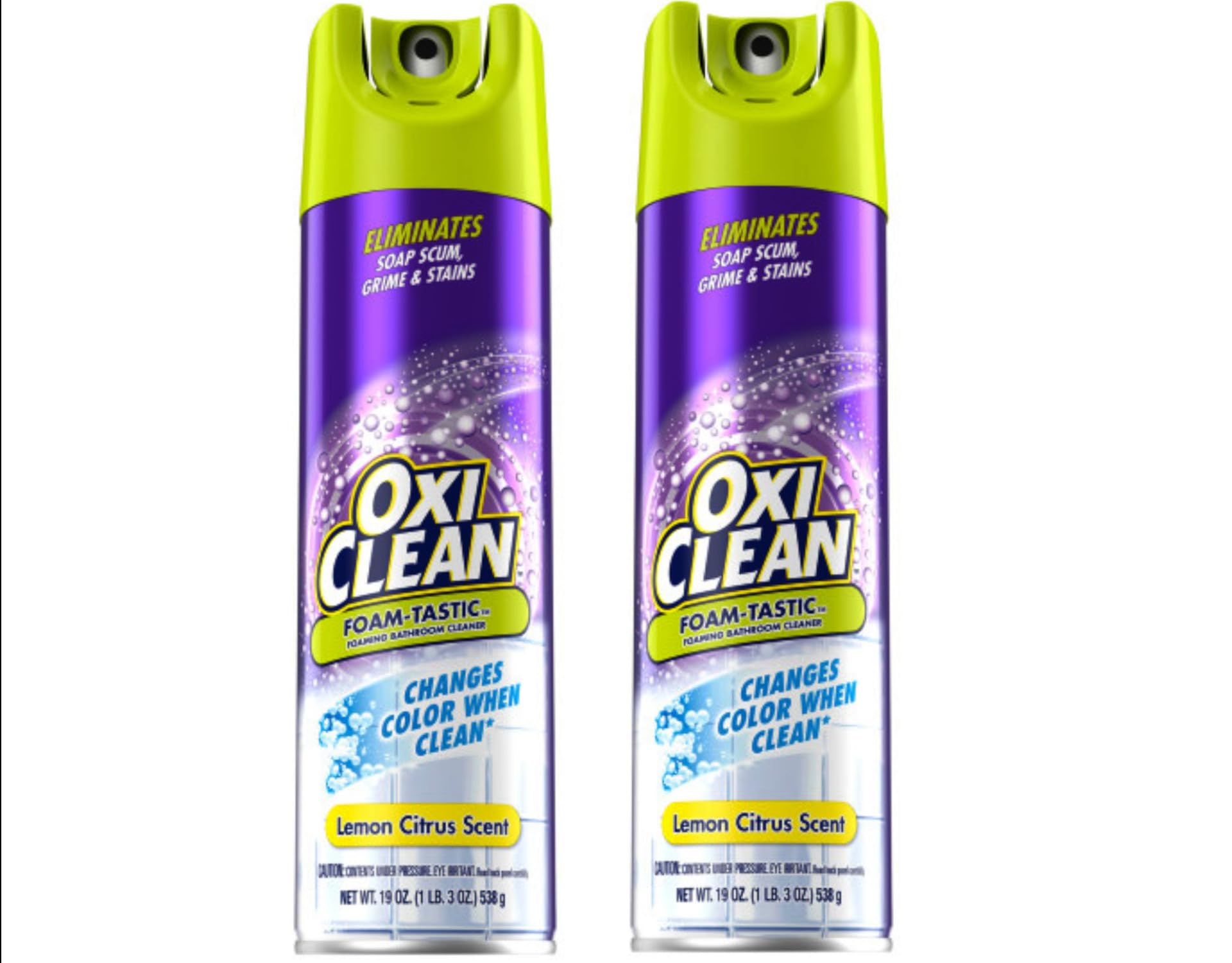 OxiClean envases frontales del pack mostrando diseño claro y fácil identificación