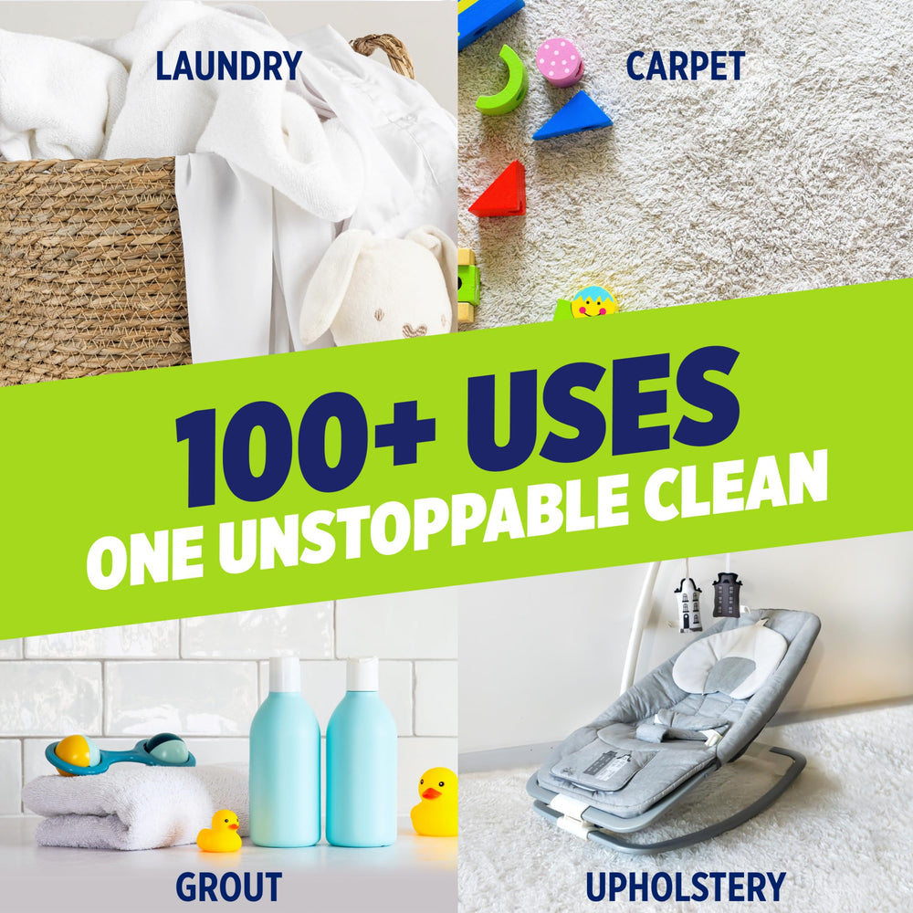 OxiClean limpieza de alfombra eliminando manchas visibles rápido
