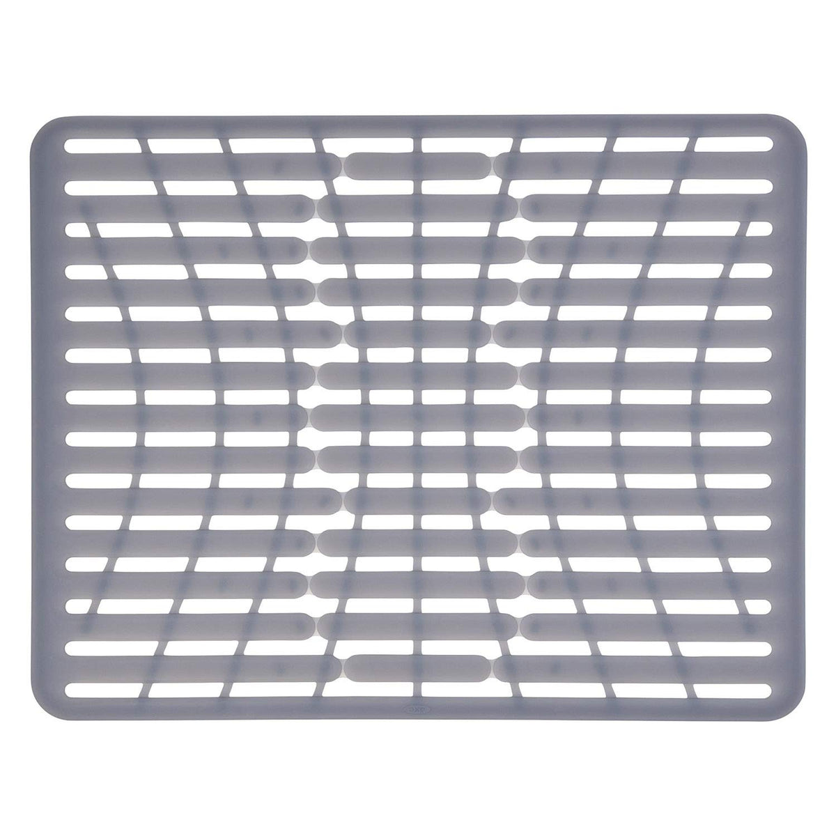 OXO alfombrilla de silicona vista frontal que protege el fregadero