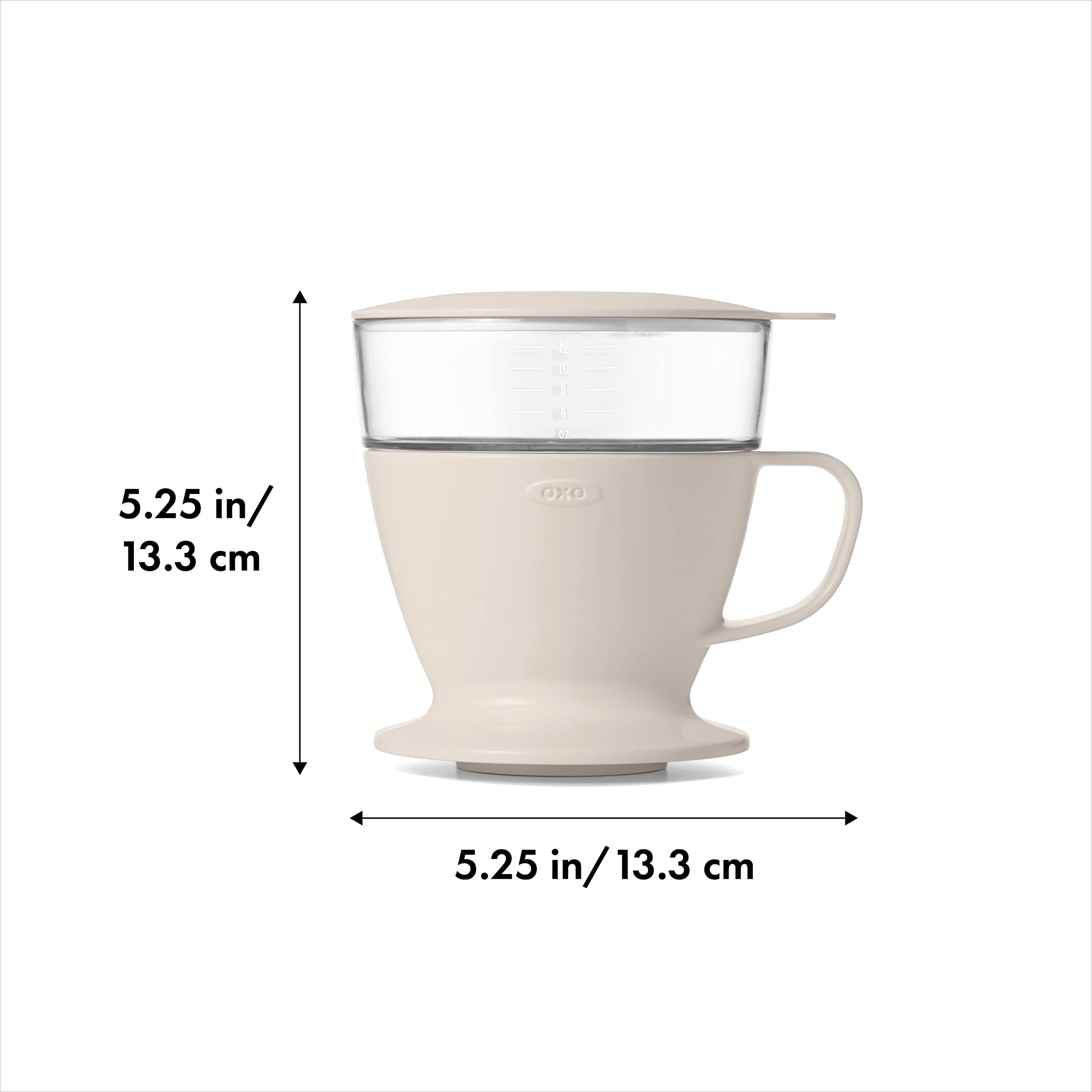 OXO tanque con marcas de medición legibles hasta 12 oz para control preciso del agua