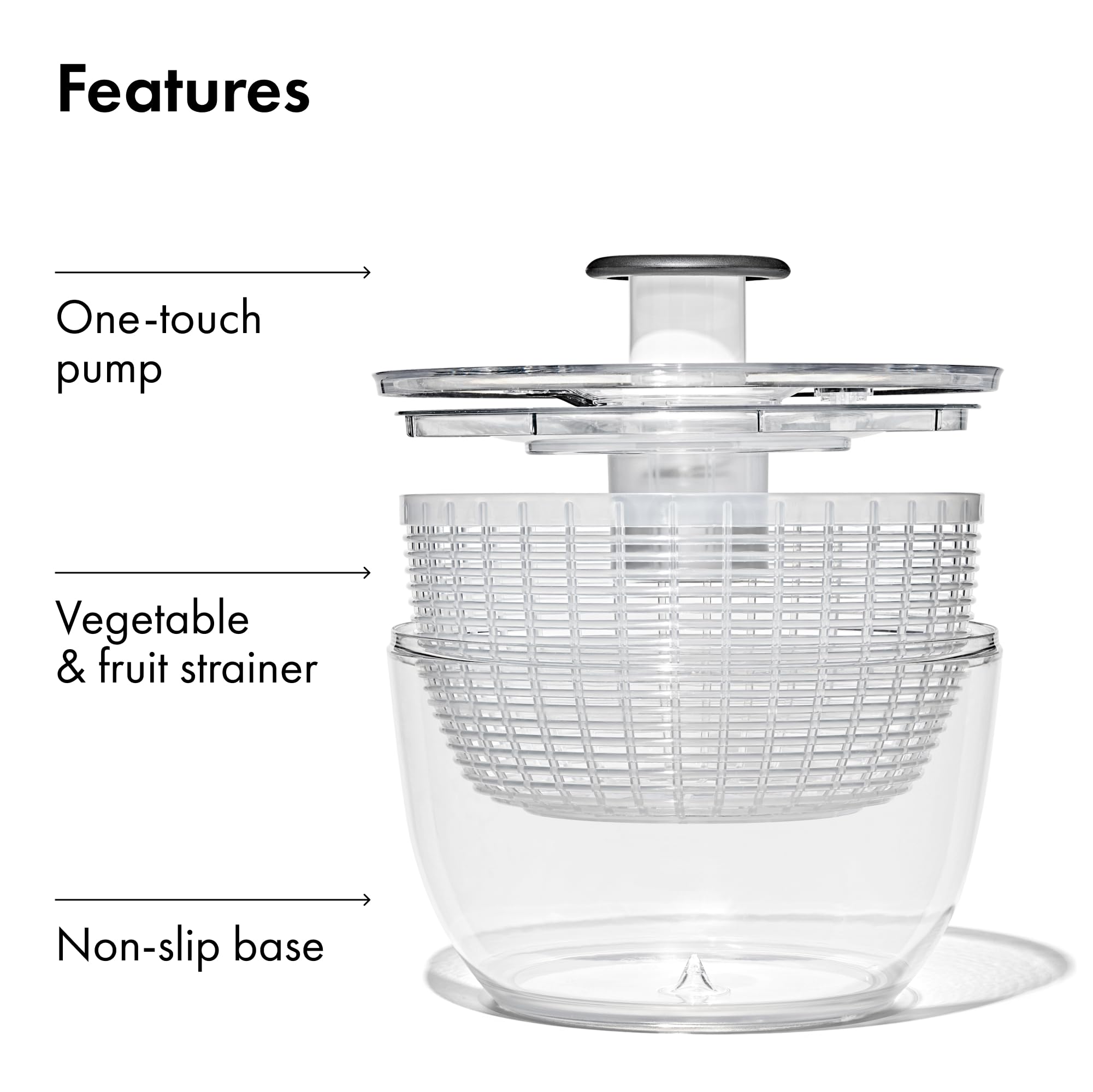 OXO comparación de tamaño junto a utensilios para ver proporciones