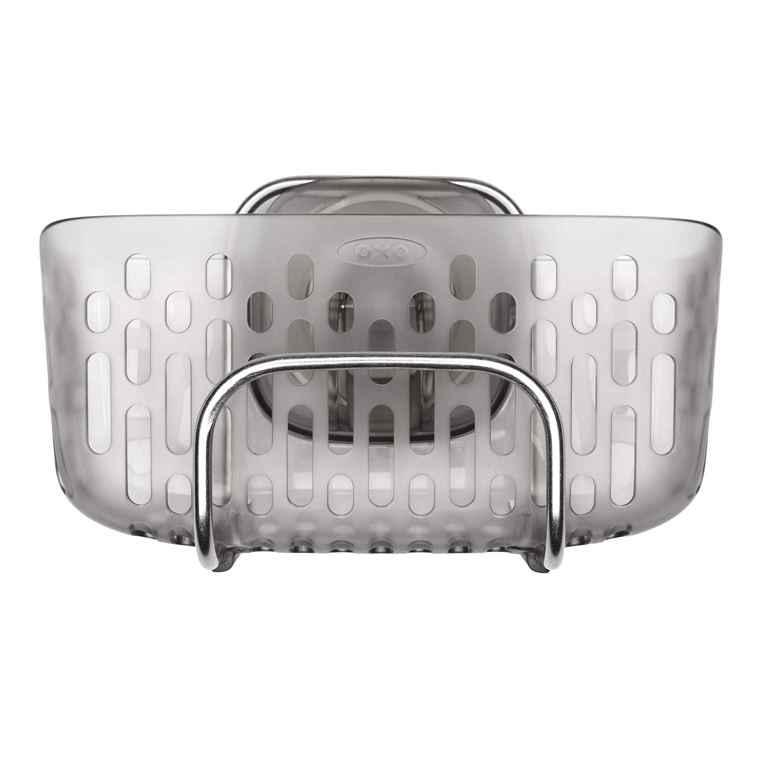 OXO organizador frontal mostrando su capacidad y orden en fregadero