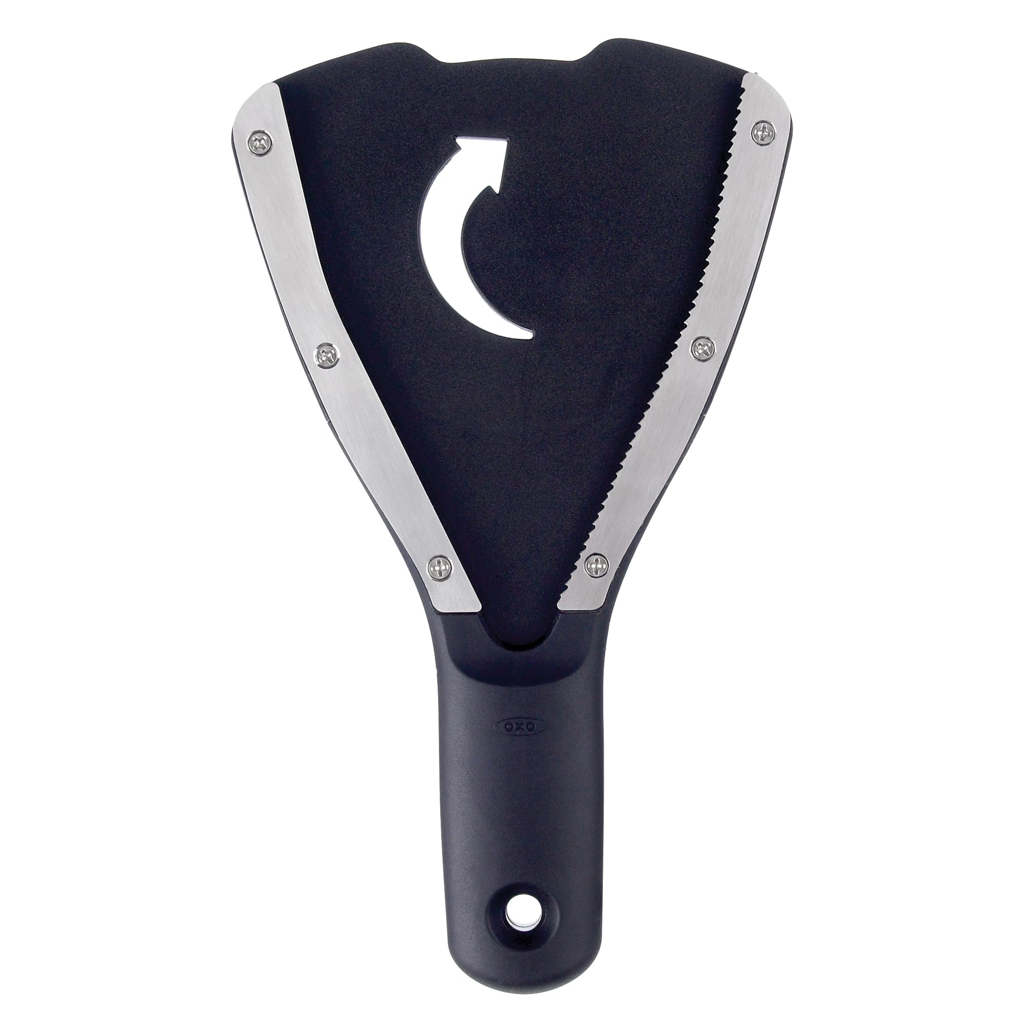 OXO Good Grips abridor frontal mostrando diseño ergonómico y comodidad