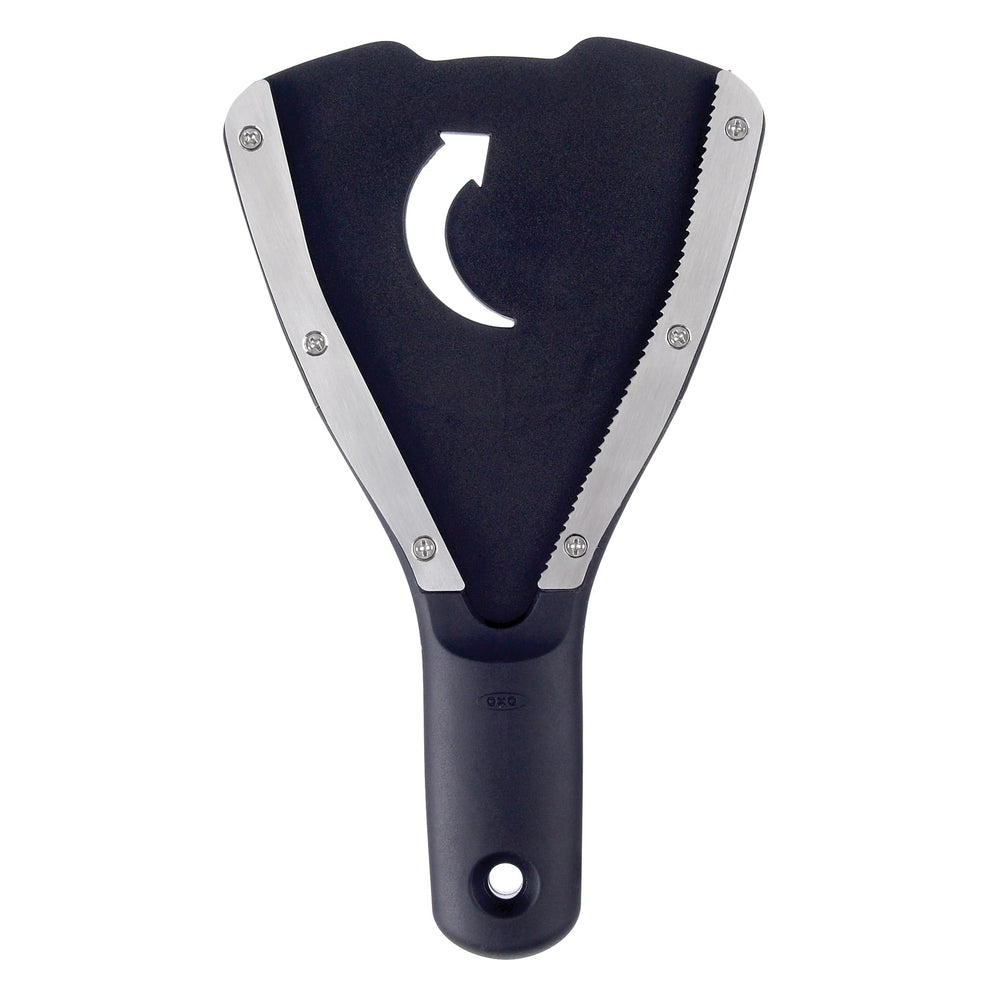 OXO Good Grips abridor frontal mostrando diseño ergonómico y comodidad