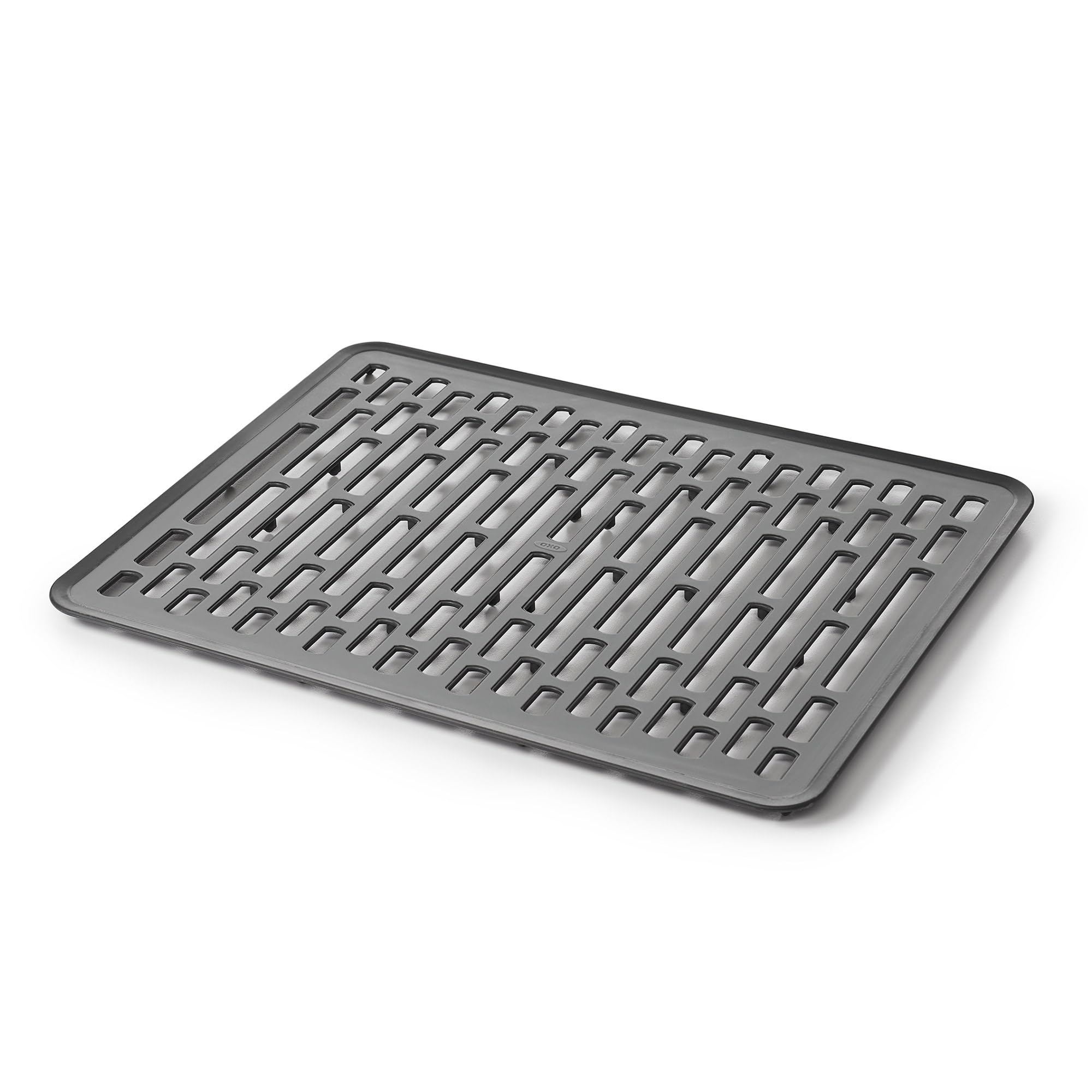 OXO Good Grips tapete en uso con platos y vasos para evitar roturas