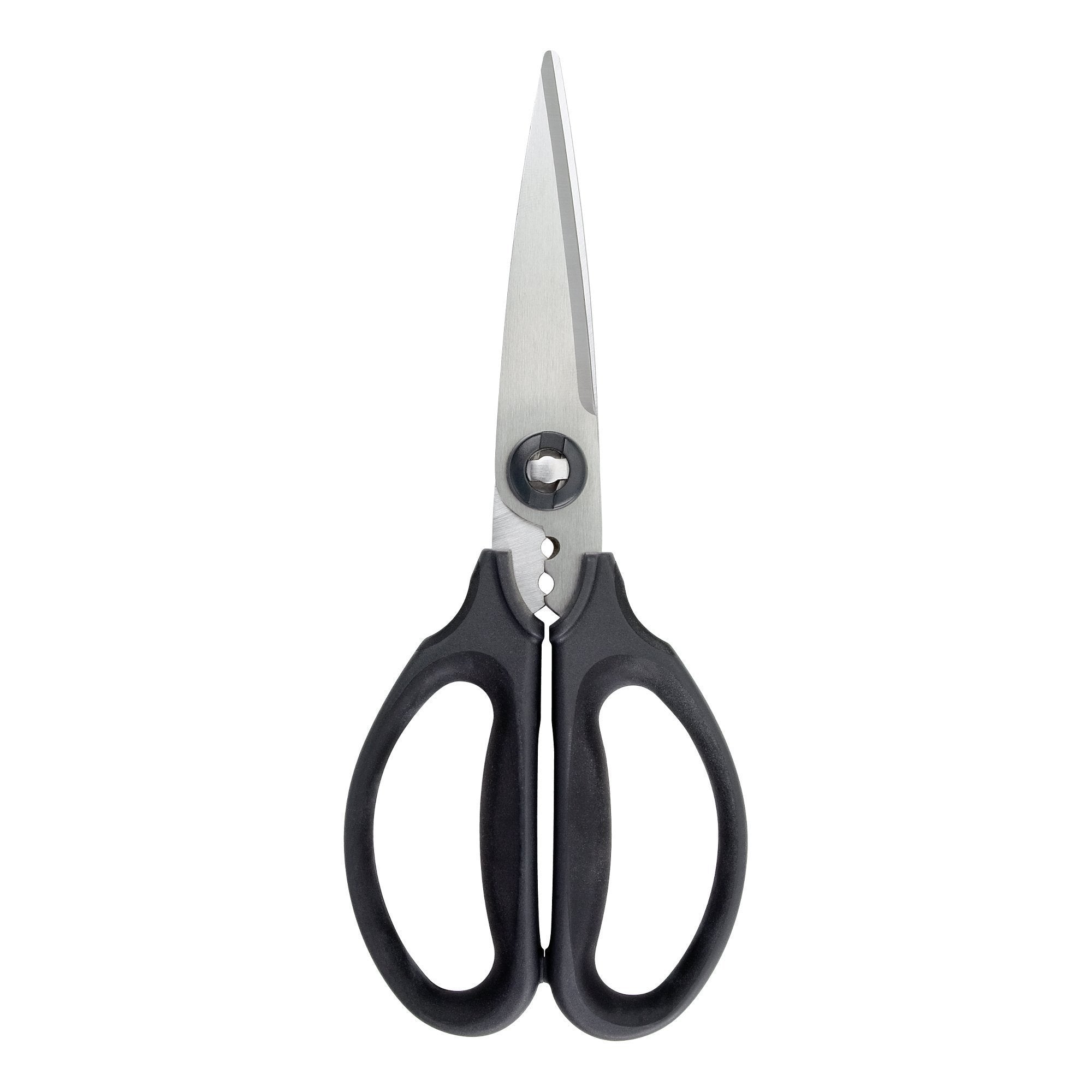 OXO Good Grips shears front view showing ergonomic handles and blades for comfortable cutting